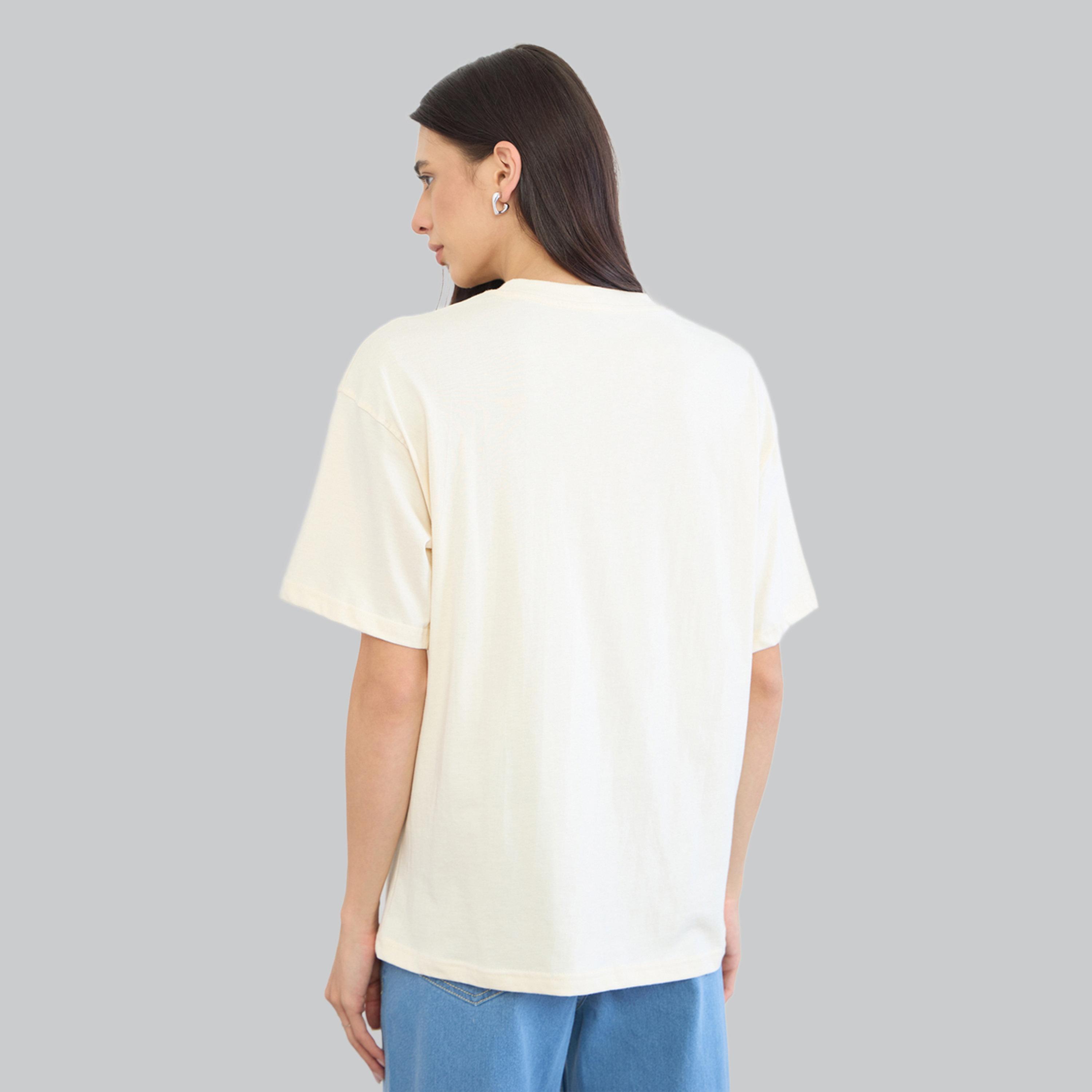 Styli Cream Embroidered 100% Cotton Oversized T-Shirt-women-clothing-tshirts-image-4