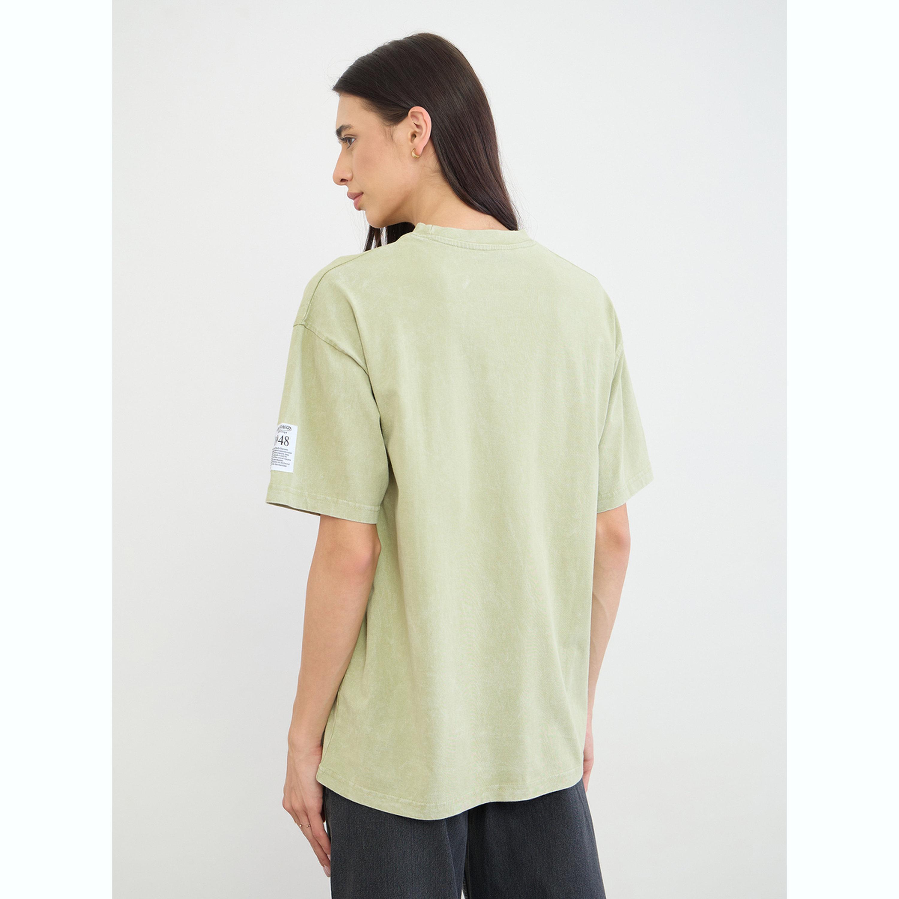 Styli Green Cotton Acid Wash T-Shirt-women-clothing-tshirts-image-4
