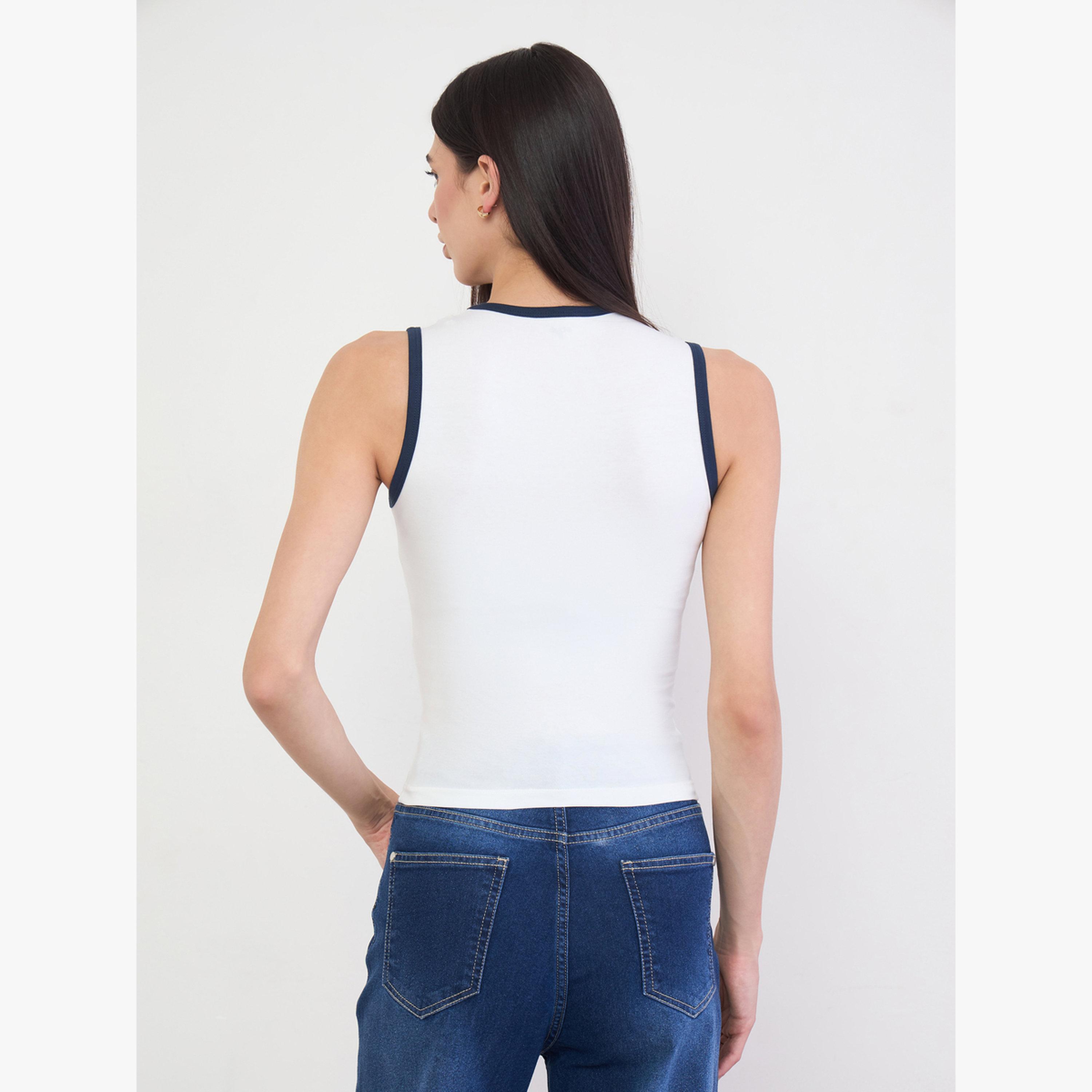 تانك قطن ضيق بحواف متباينة-women-clothing-tshirts-image-4