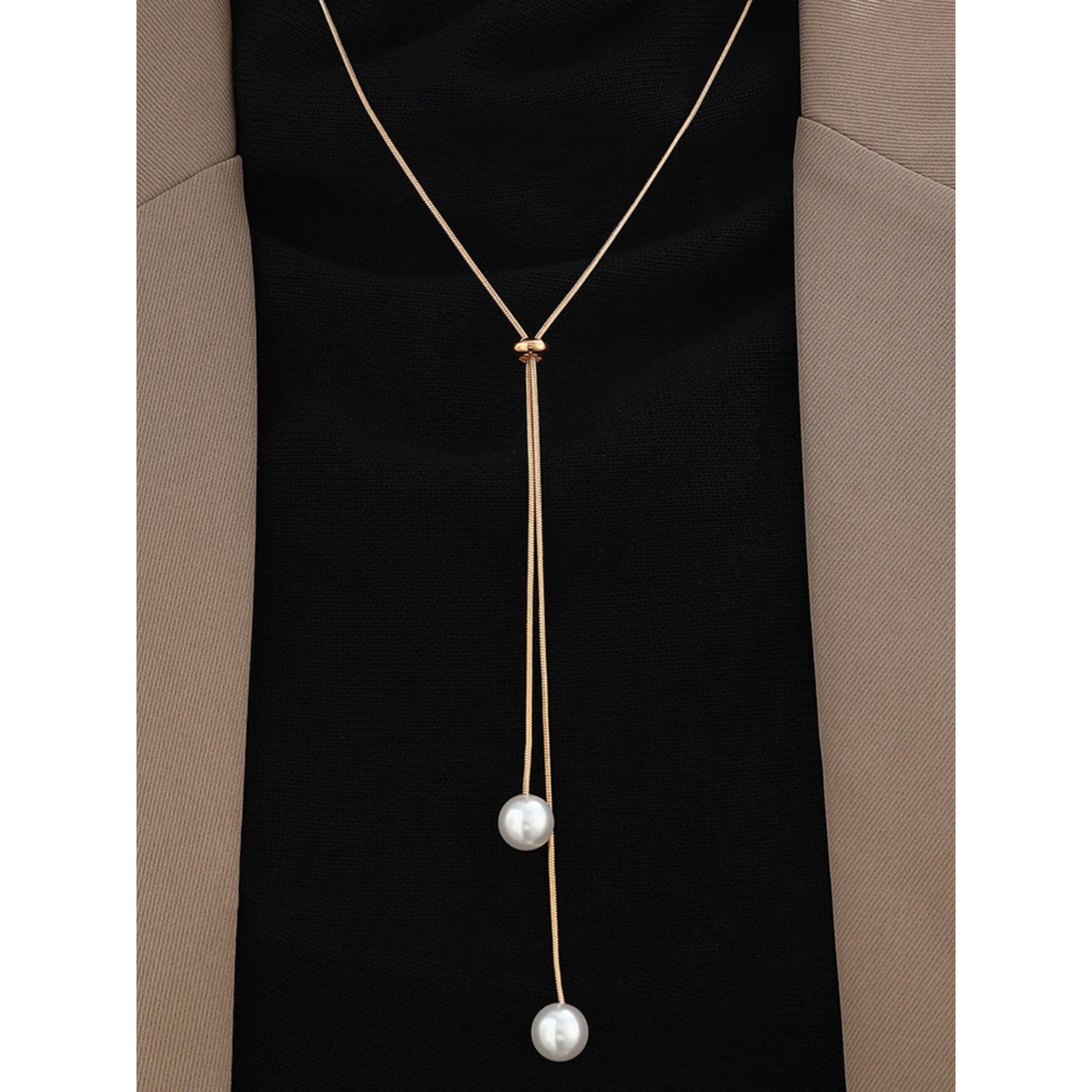 عقد بسلسلة ذهبية ودلاية لؤلؤ صناعي-women-watchesandjewellery-jewellery-necklacesandpendants-image-2