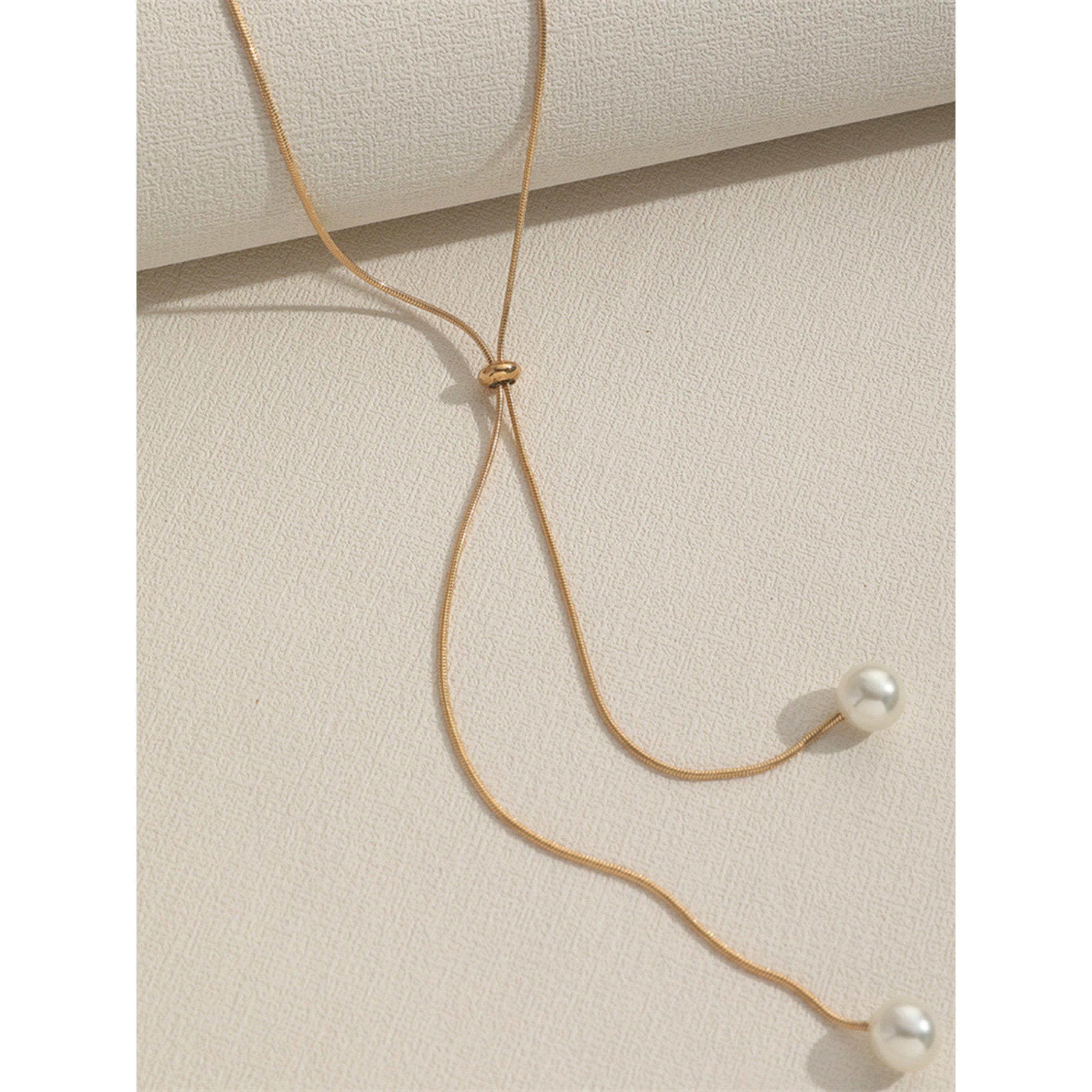 Take Two Faux Pearl Drop Gold Chain Necklace-women-watchesandjewellery-jewellery-necklacesandpendants-image-3
