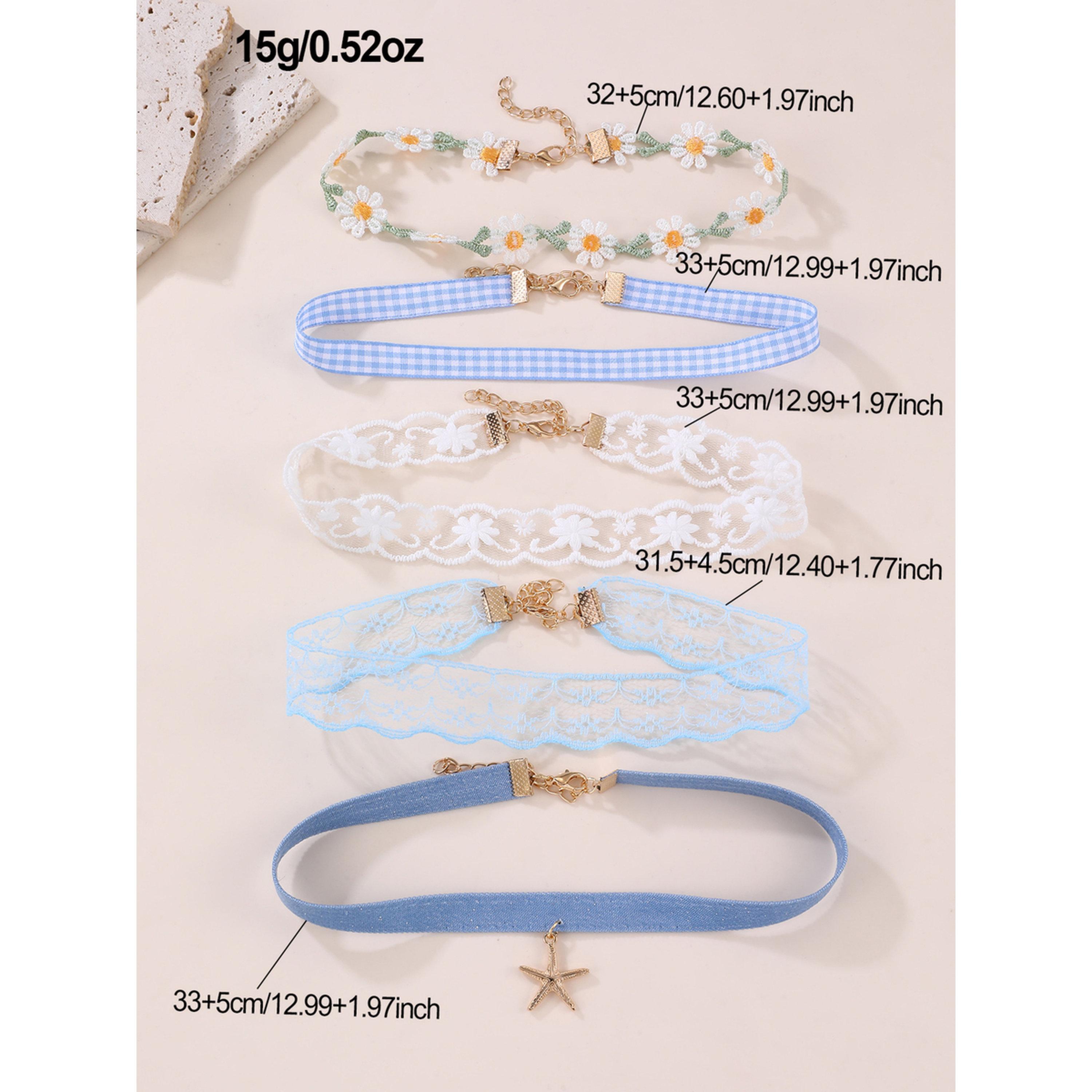 Take Two Pack of 5 - Blue Lace Choker Necklace-women-watchesandjewellery-jewellery-necklacesandpendants-image-4