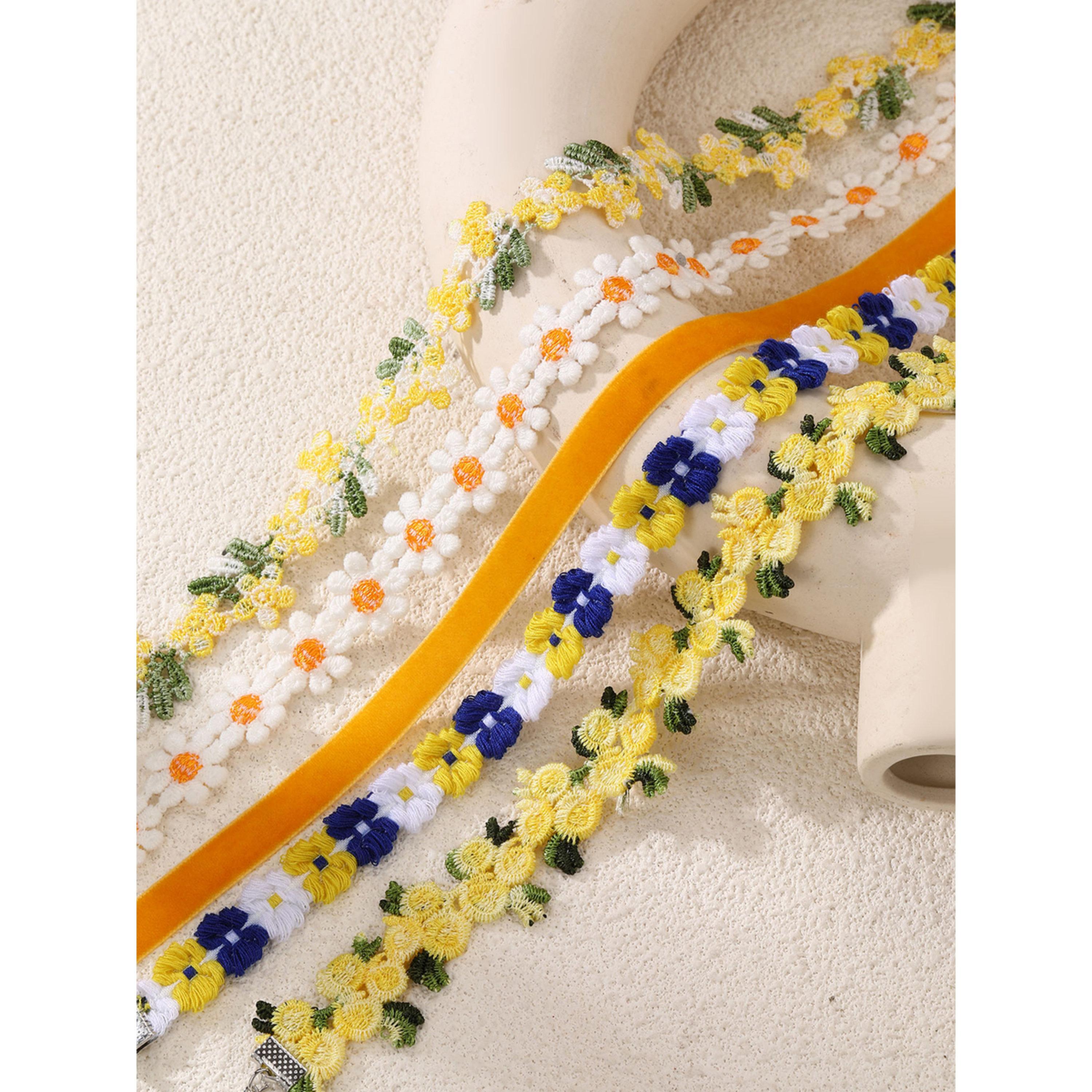 Take Two Pack of 5 - Yellow Floral Choker Necklace-women-watchesandjewellery-jewellery-necklacesandpendants-image-3