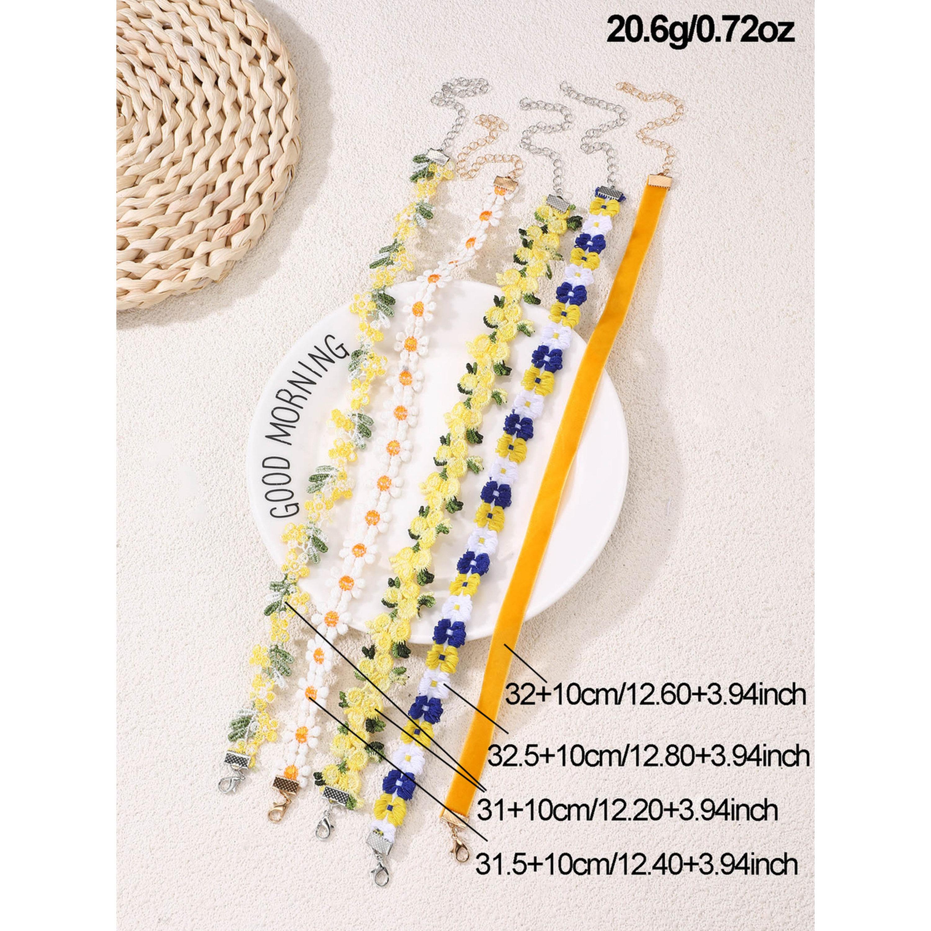 طقم 5 قطع عقود شوكر بزهور-women-watchesandjewellery-jewellery-necklacesandpendants-image-5