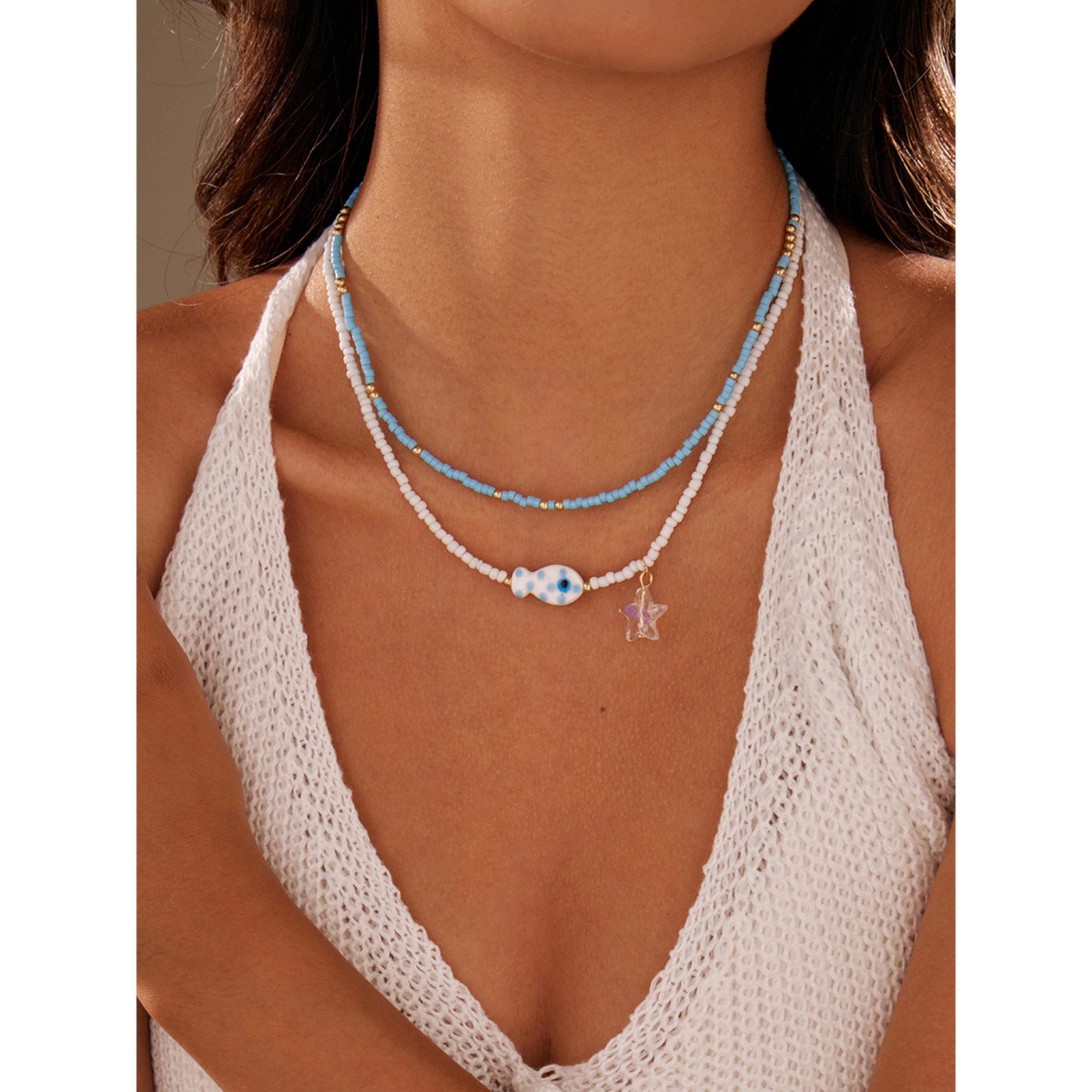 طقم قطعتين عقود خرز مع دلاية سمكة-women-watchesandjewellery-jewellery-necklacesandpendants-image-2