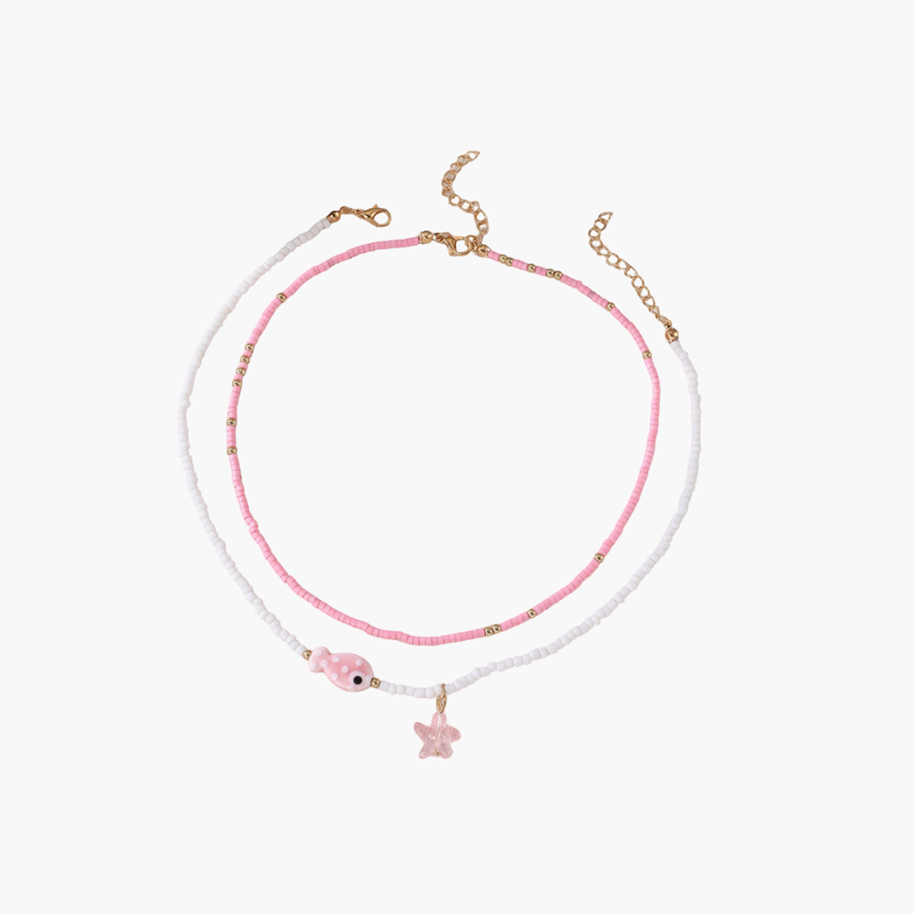 Take Two Pack of 2 - Pink Beaded Necklace-women-watchesandjewellery-jewellery-necklacesandpendants-image-1
