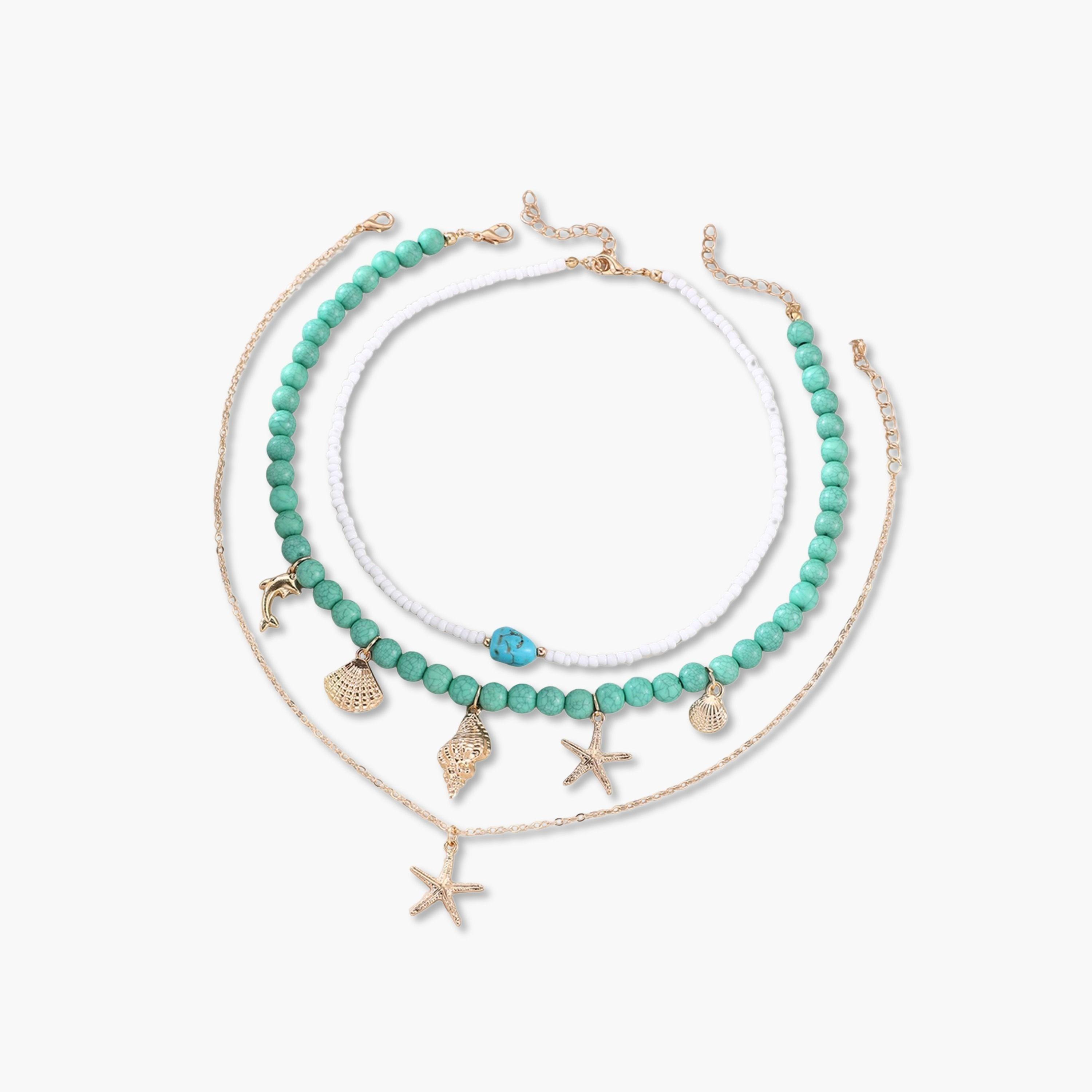 طقم 3 قطع عقود خرز بدلايات محيط-women-watchesandjewellery-jewellery-necklacesandpendants-image-1