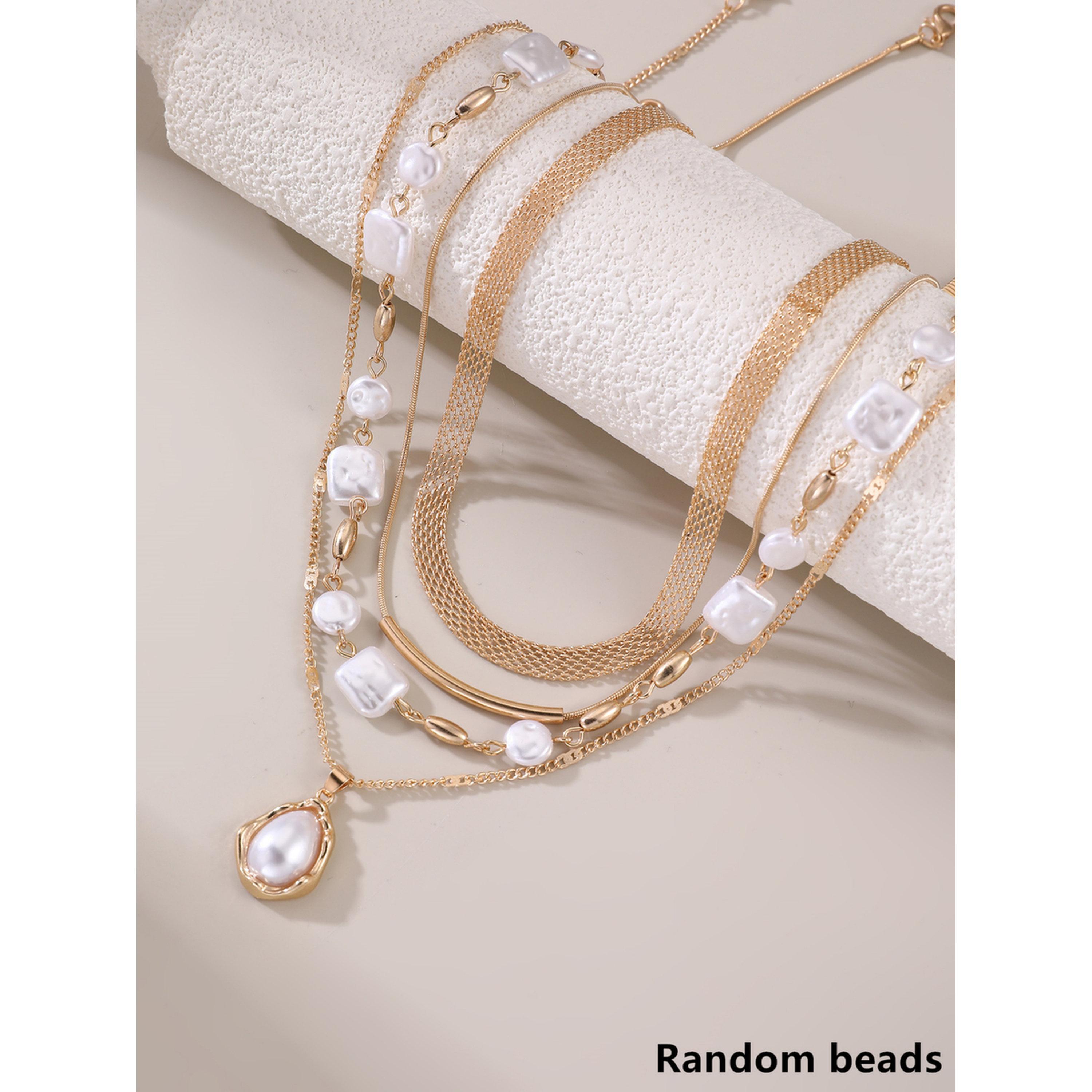 طقم 4 قطع عقود لؤلؤ صناعي متعدد الطبقات-women-watchesandjewellery-jewellery-necklacesandpendants-image-3