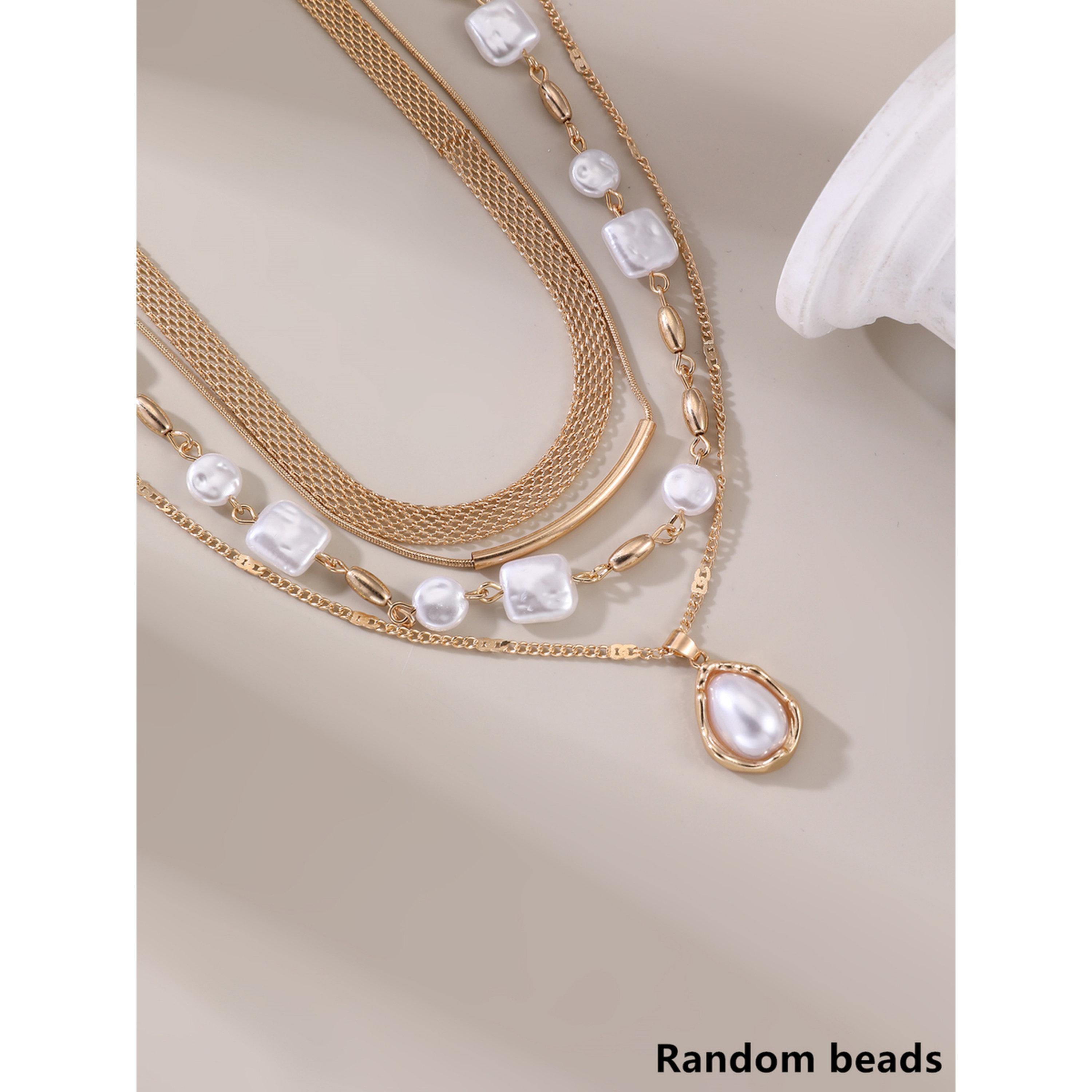 طقم 4 قطع عقود لؤلؤ صناعي متعدد الطبقات-women-watchesandjewellery-jewellery-necklacesandpendants-image-4