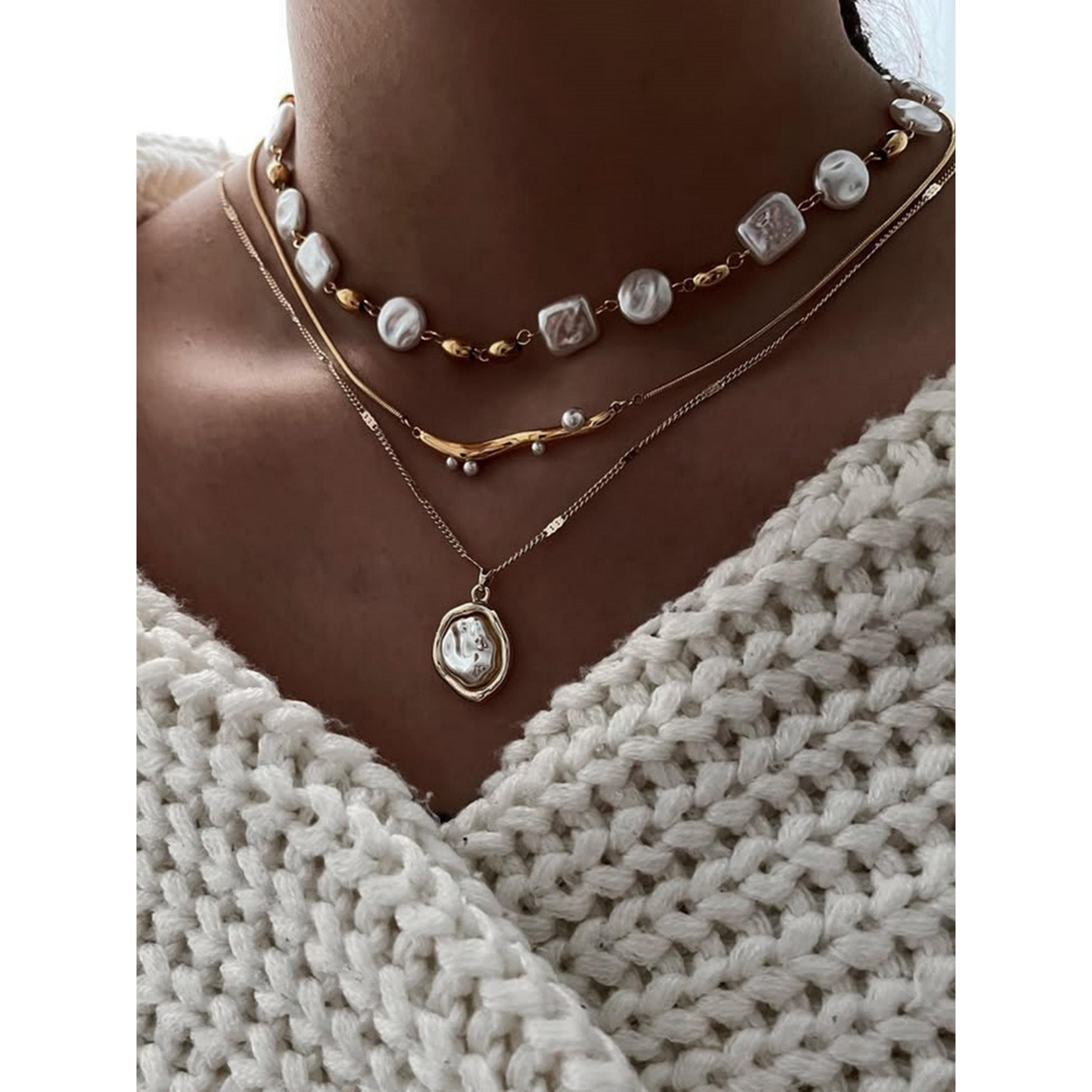 طقم 3 قطع عقود لؤلؤ صناعي متعدد الطبقات-women-watchesandjewellery-jewellery-necklacesandpendants-image-2