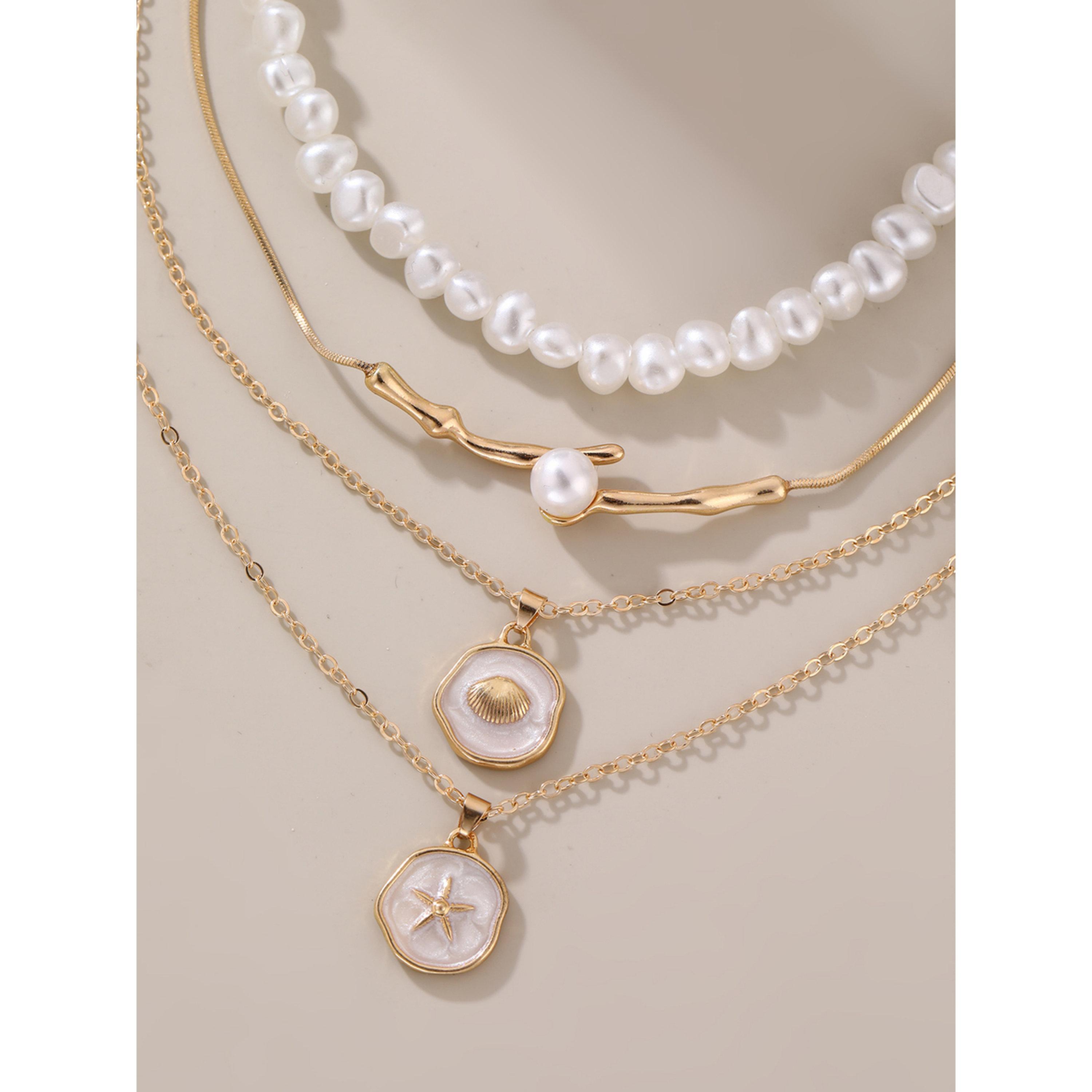 Take Two Pack of 4 - White Faux Pearl Beaded Necklace-women-watchesandjewellery-jewellery-necklacesandpendants-image-4