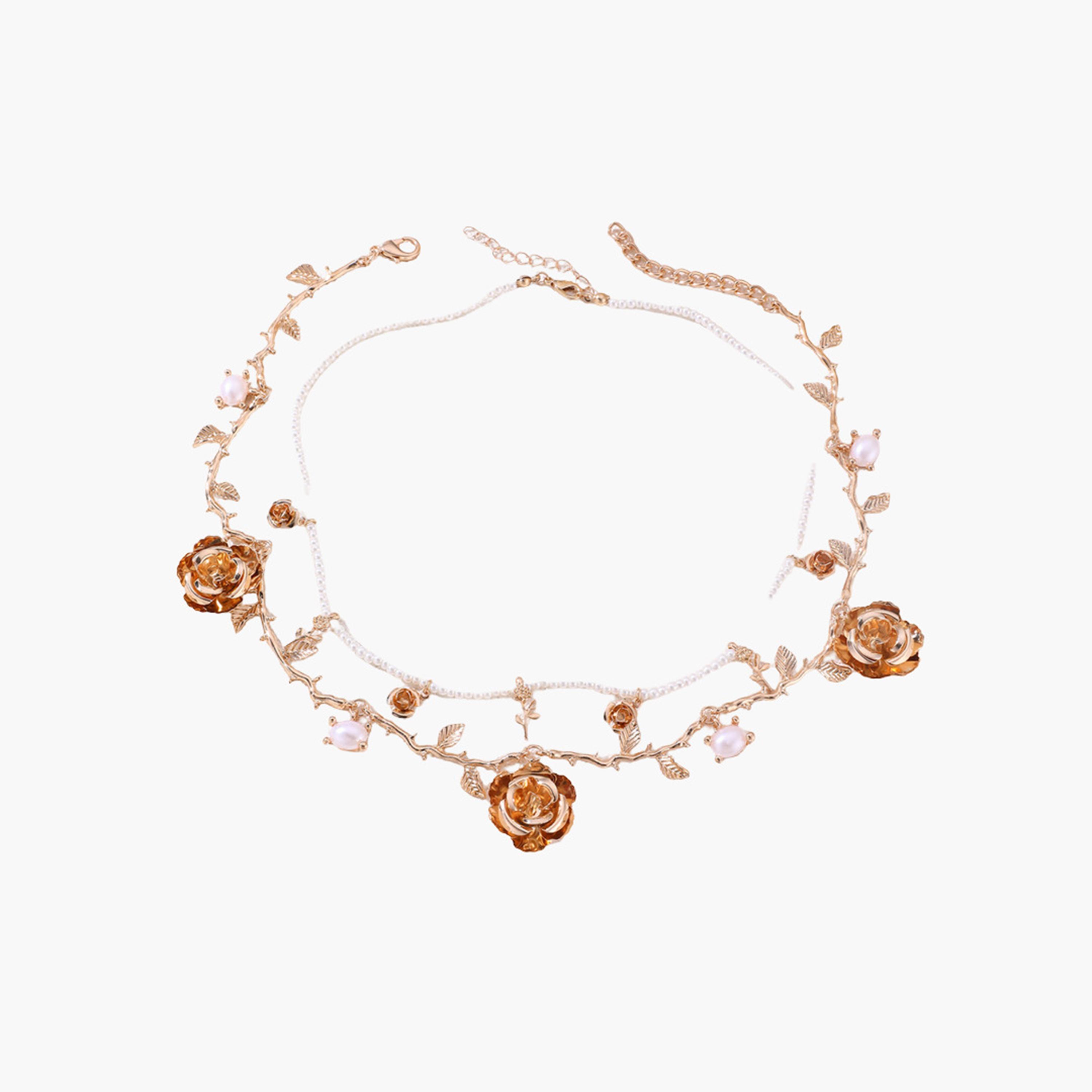 Take Two Pack of 2 - Faux Pearl Rose Pendant Necklace-women-watchesandjewellery-jewellery-necklacesandpendants-image-1