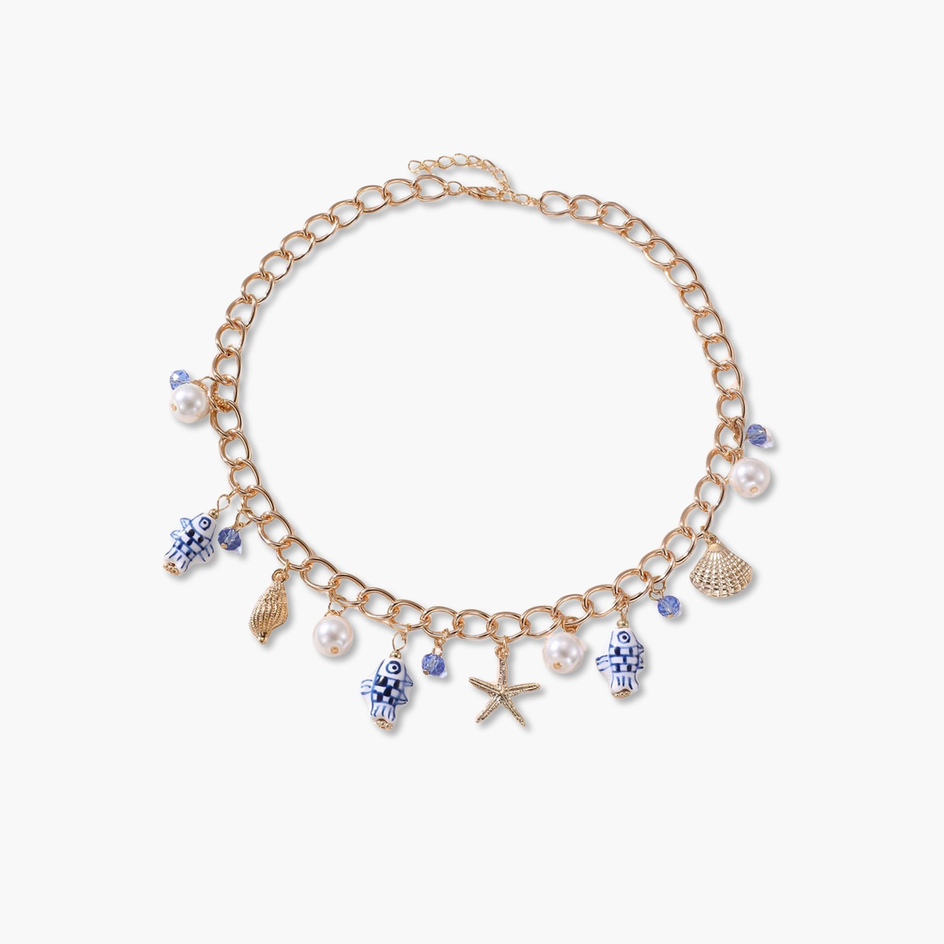Take Two Gold Charm Necklace with Sea Pendants-women-watchesandjewellery-jewellery-necklacesandpendants-image-1