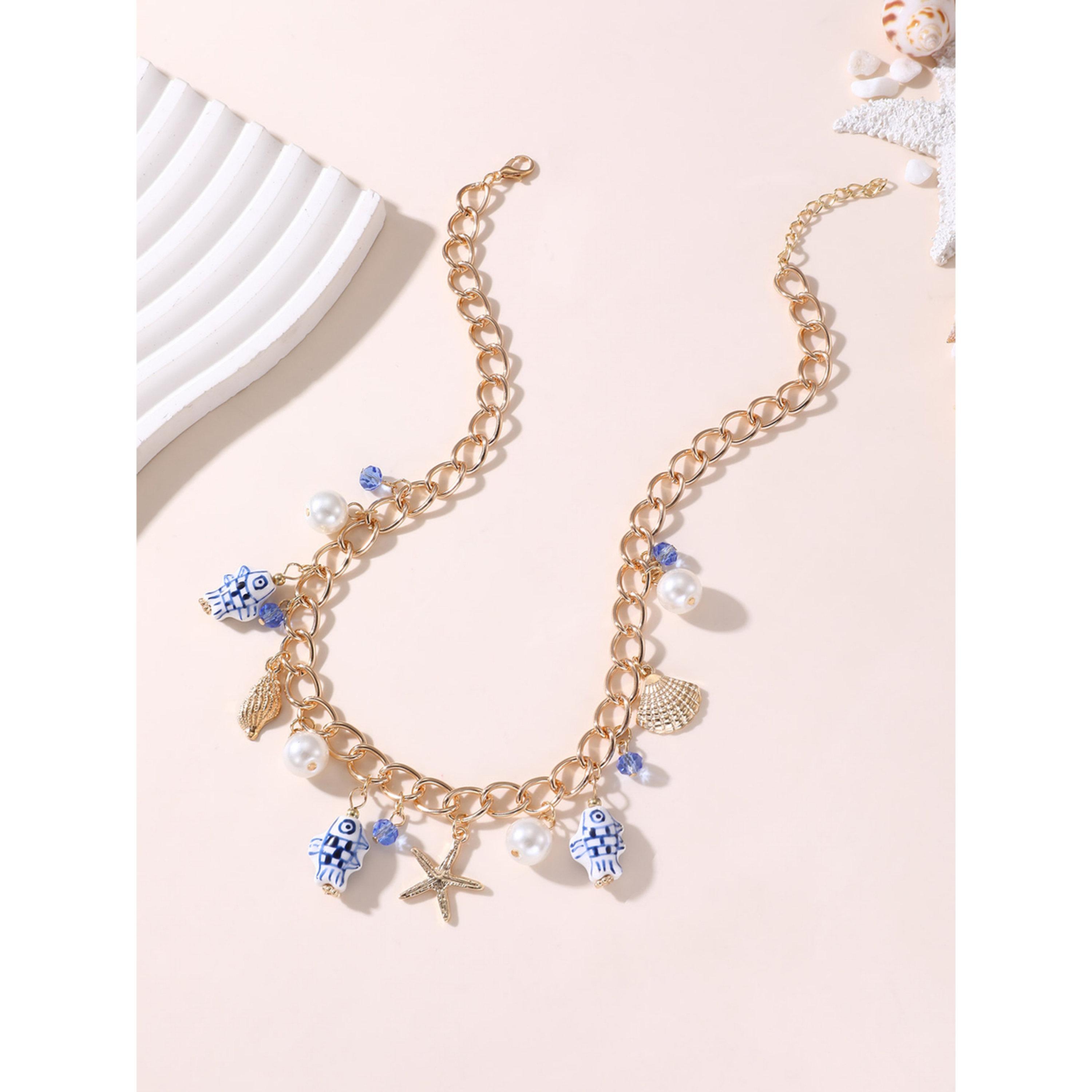 Take Two Gold Charm Necklace with Sea Pendants-women-watchesandjewellery-jewellery-necklacesandpendants-image-4