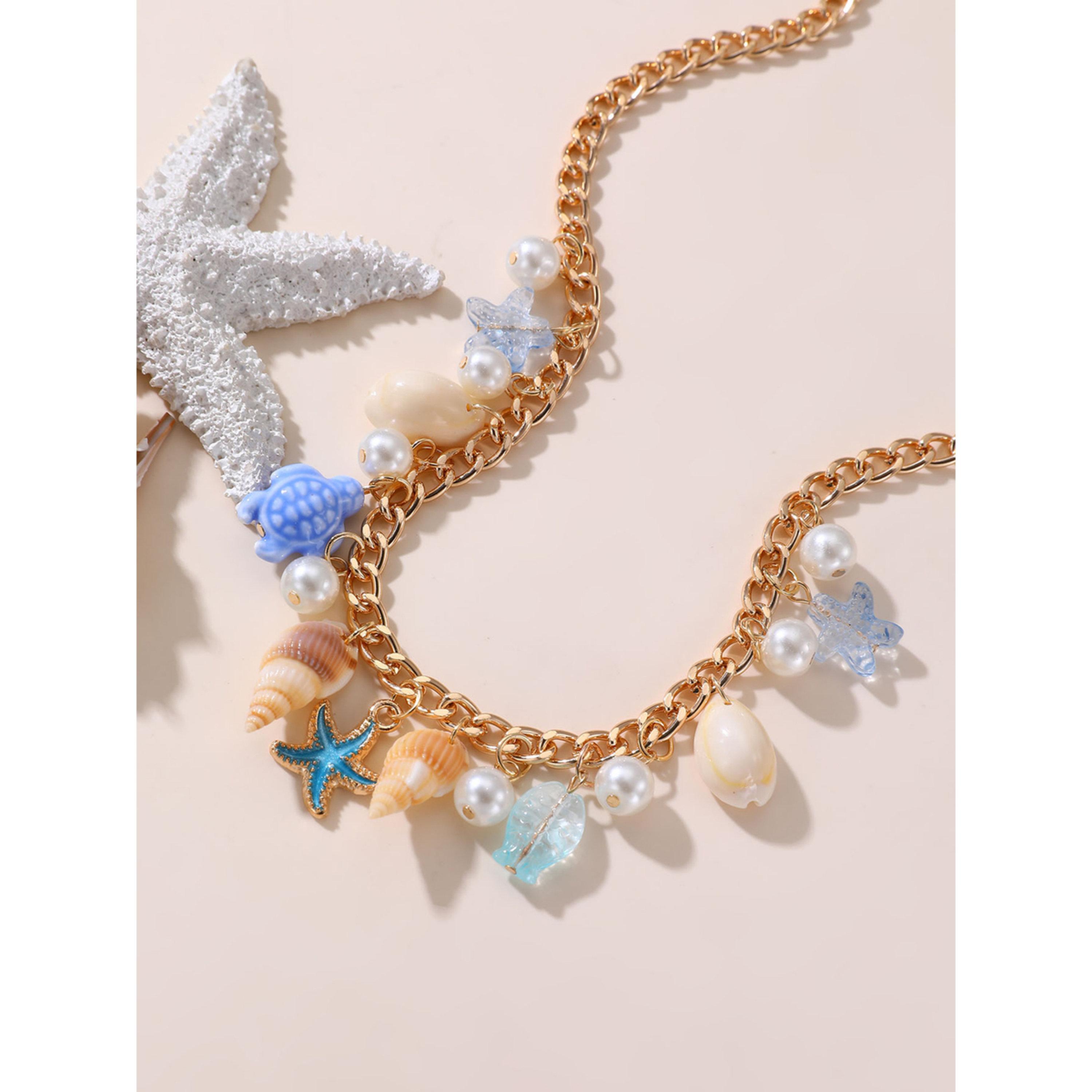 Take Two Gold Charm Pendant Necklace with Sea Life Charms-women-watchesandjewellery-jewellery-necklacesandpendants-image-4