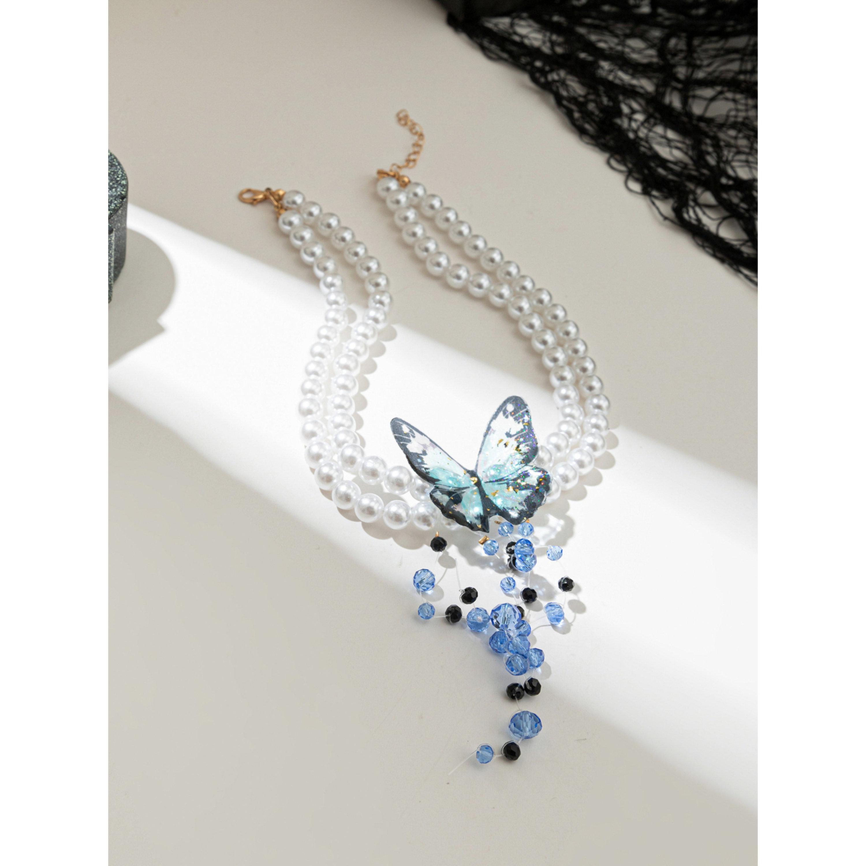 عقد شوكر لؤلؤ بدلاية فراشة-women-watchesandjewellery-jewellery-necklacesandpendants-image-3