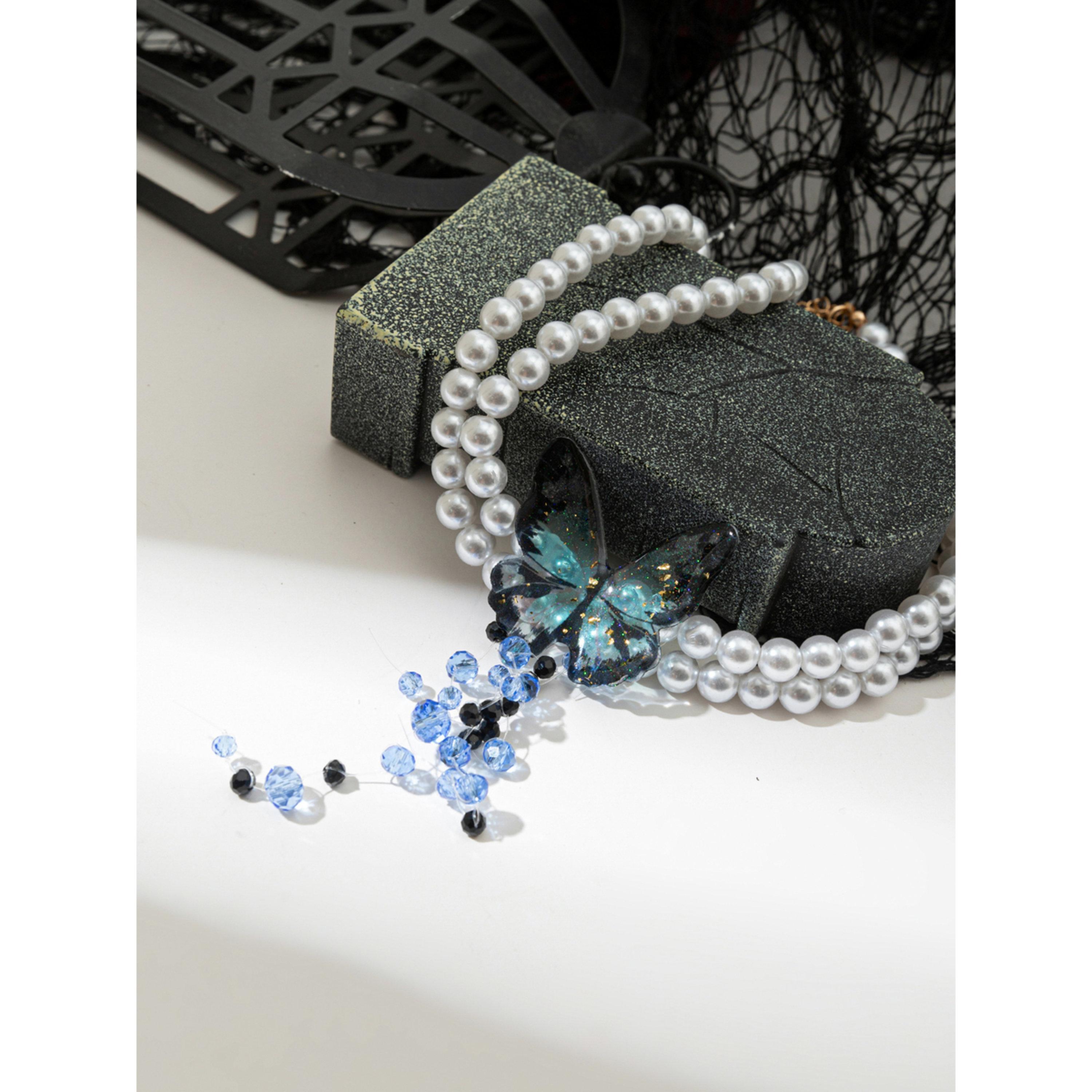 عقد شوكر لؤلؤ بدلاية فراشة-women-watchesandjewellery-jewellery-necklacesandpendants-image-4