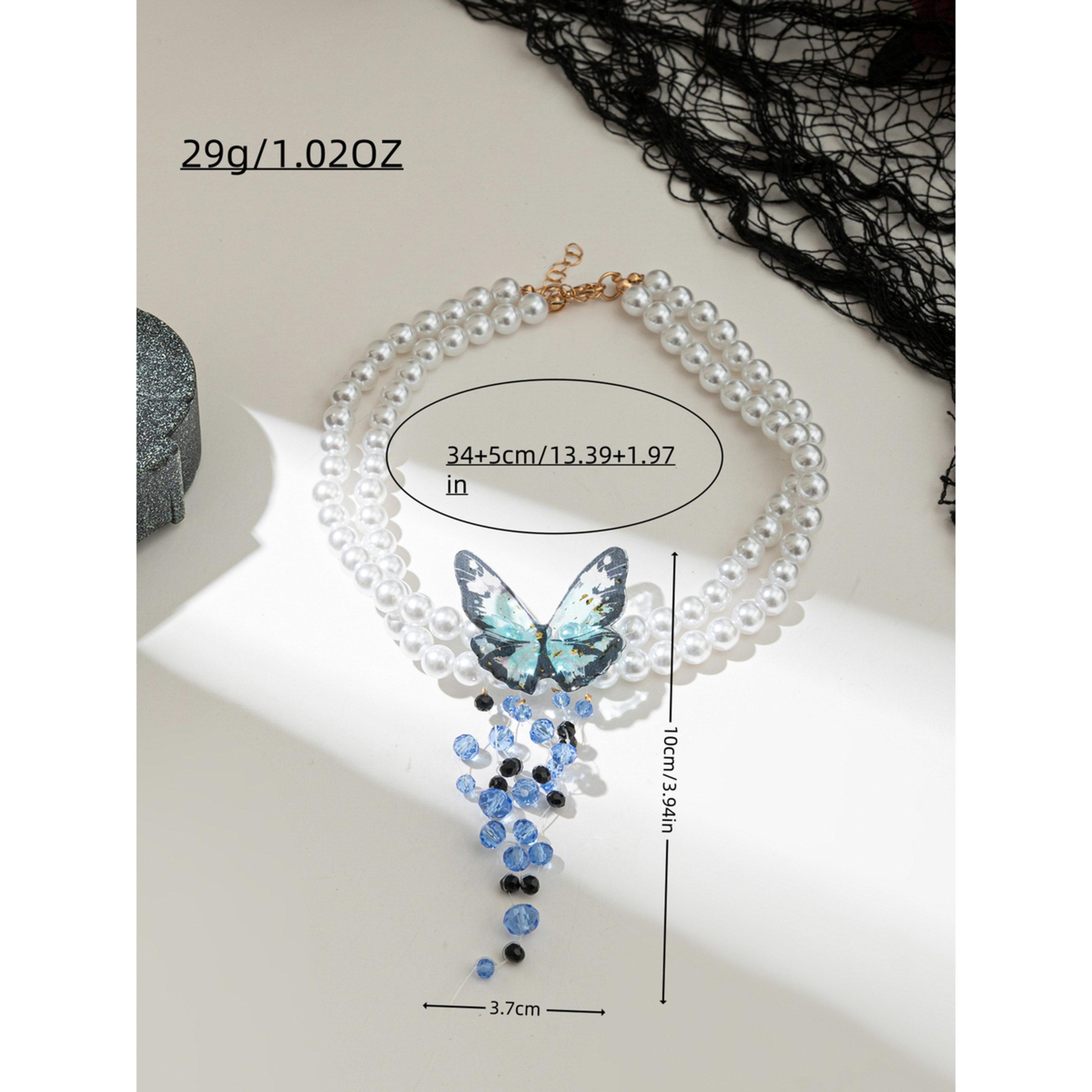 عقد شوكر لؤلؤ بدلاية فراشة-women-watchesandjewellery-jewellery-necklacesandpendants-image-5