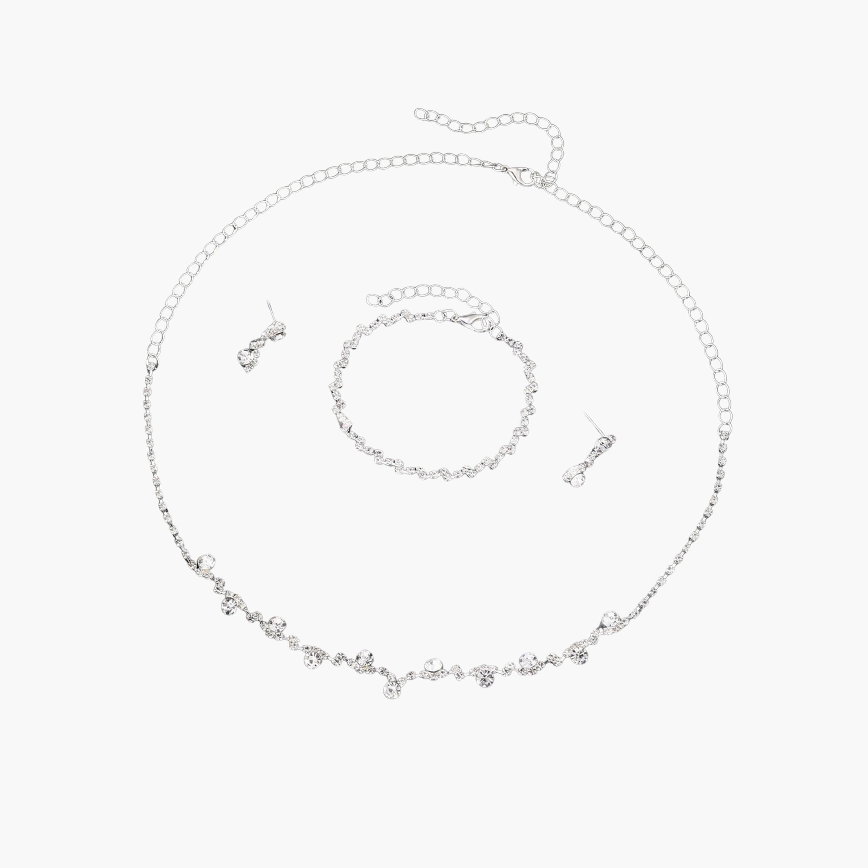 طقم 3 قطع عقد مزين وسوار وأقراط-women-watchesandjewellery-jewellery-jewellerysets-image-1