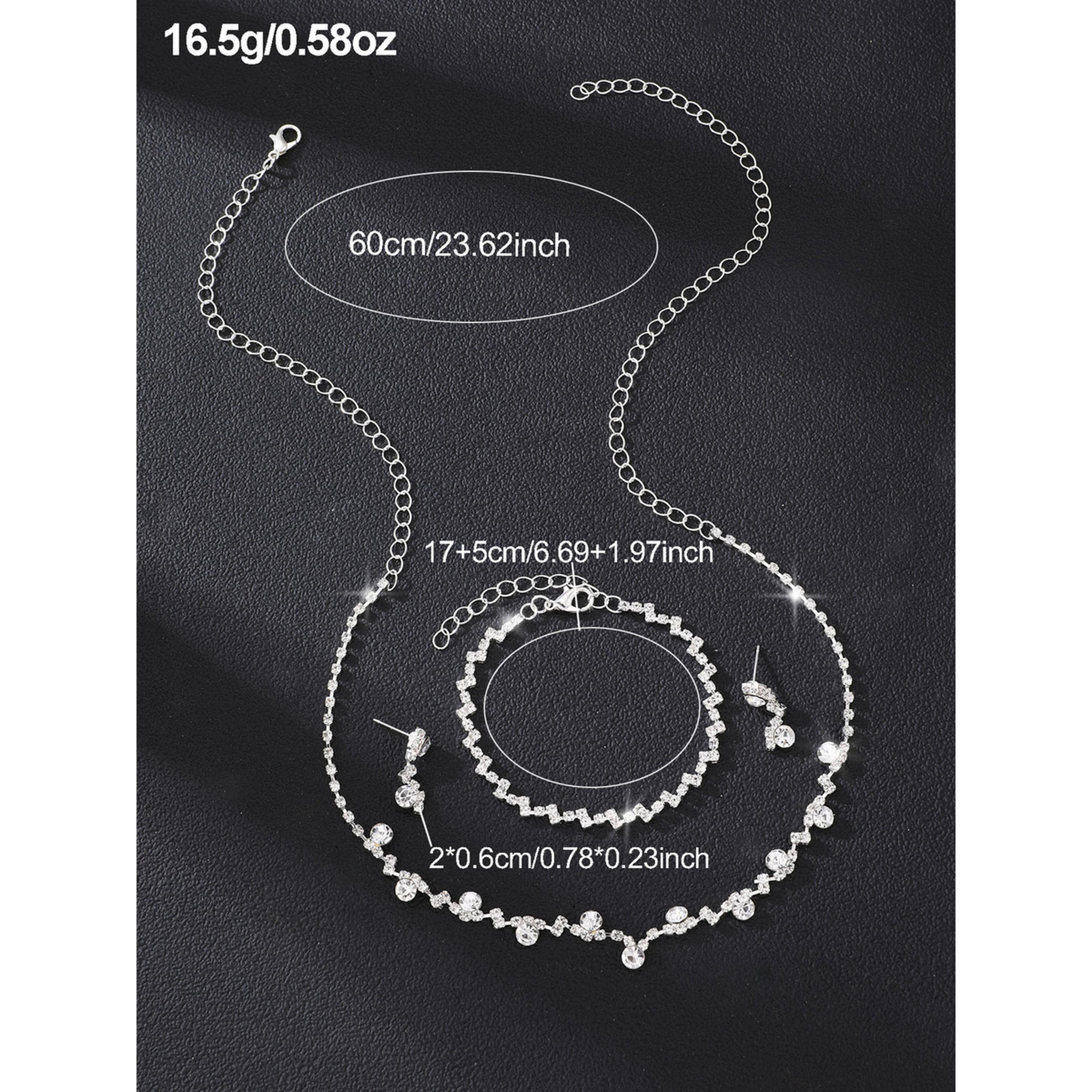 Take Two Pack of 3 - Silver Embellished Necklace and Bracelet with Earrings-women-watchesandjewellery-jewellery-jewellerysets-image-4