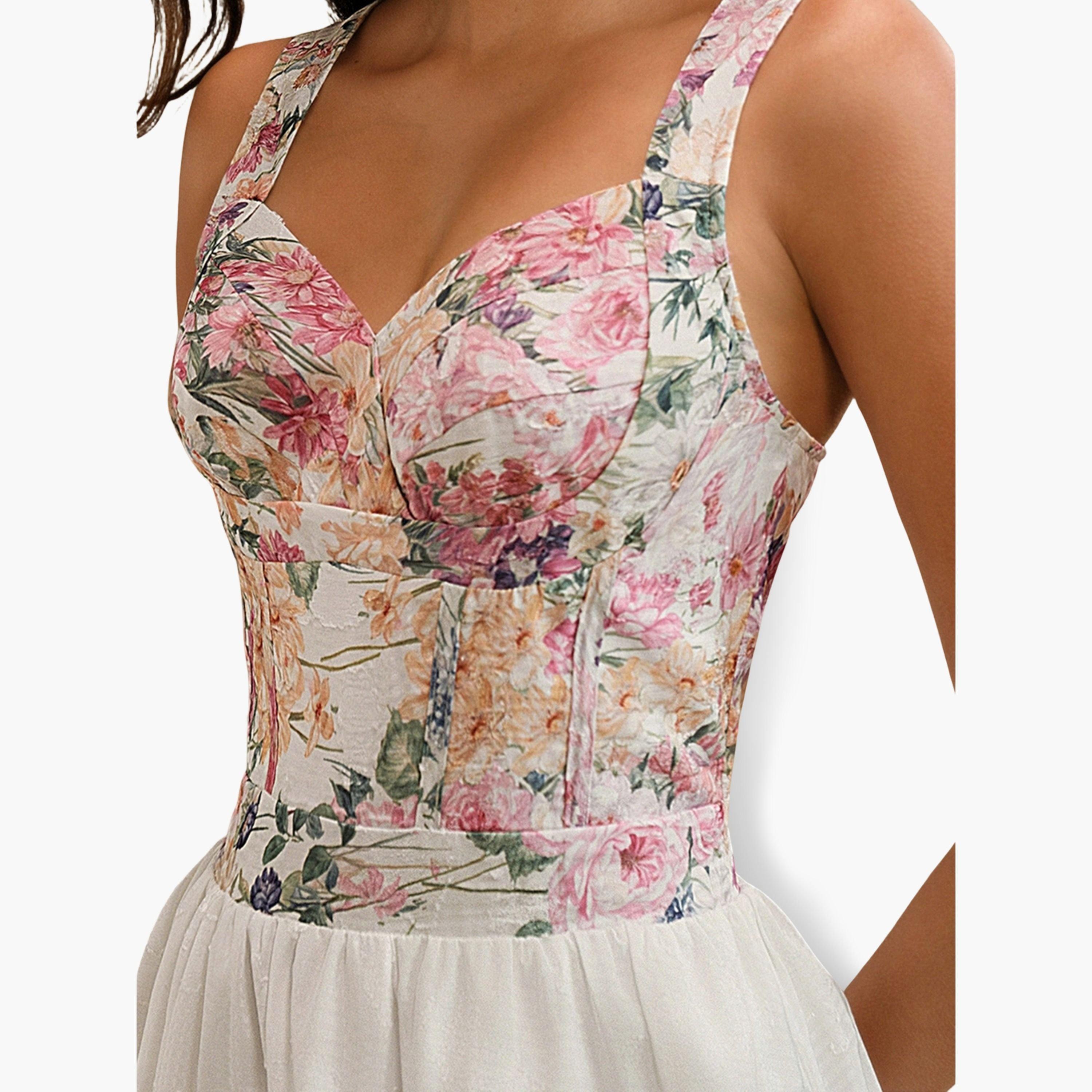فستان ميدي بسيور ونقشة زهور-women-clothing-dresses-image-5
