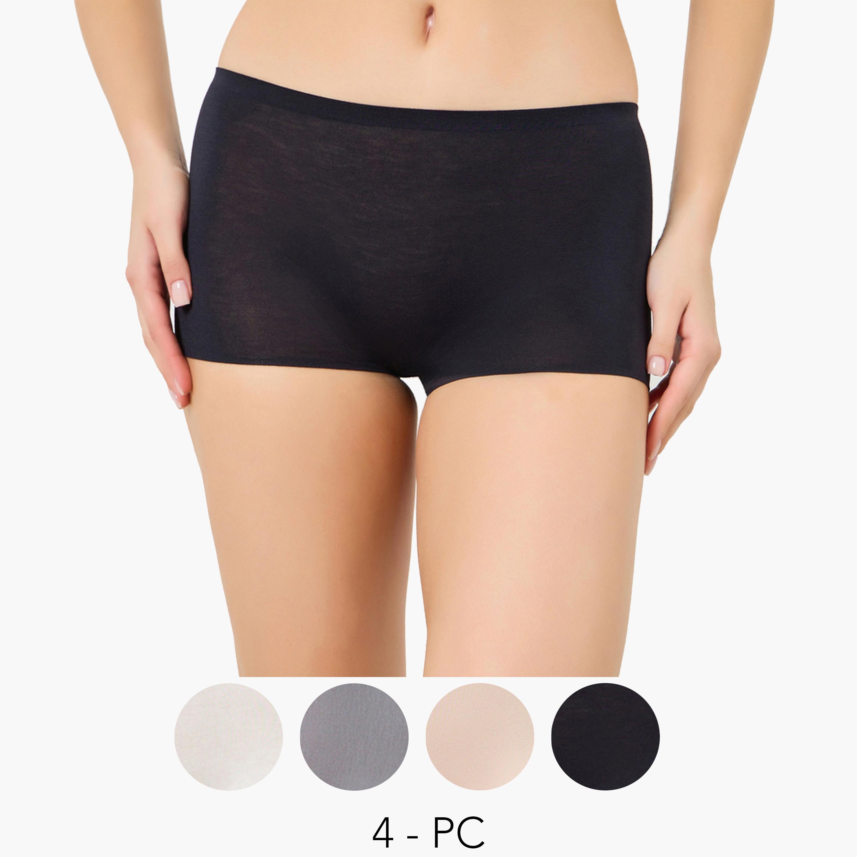 مجموعة من 4 بوي شورت سادة-women-clothing-lingerie-lingeriesets-image-1