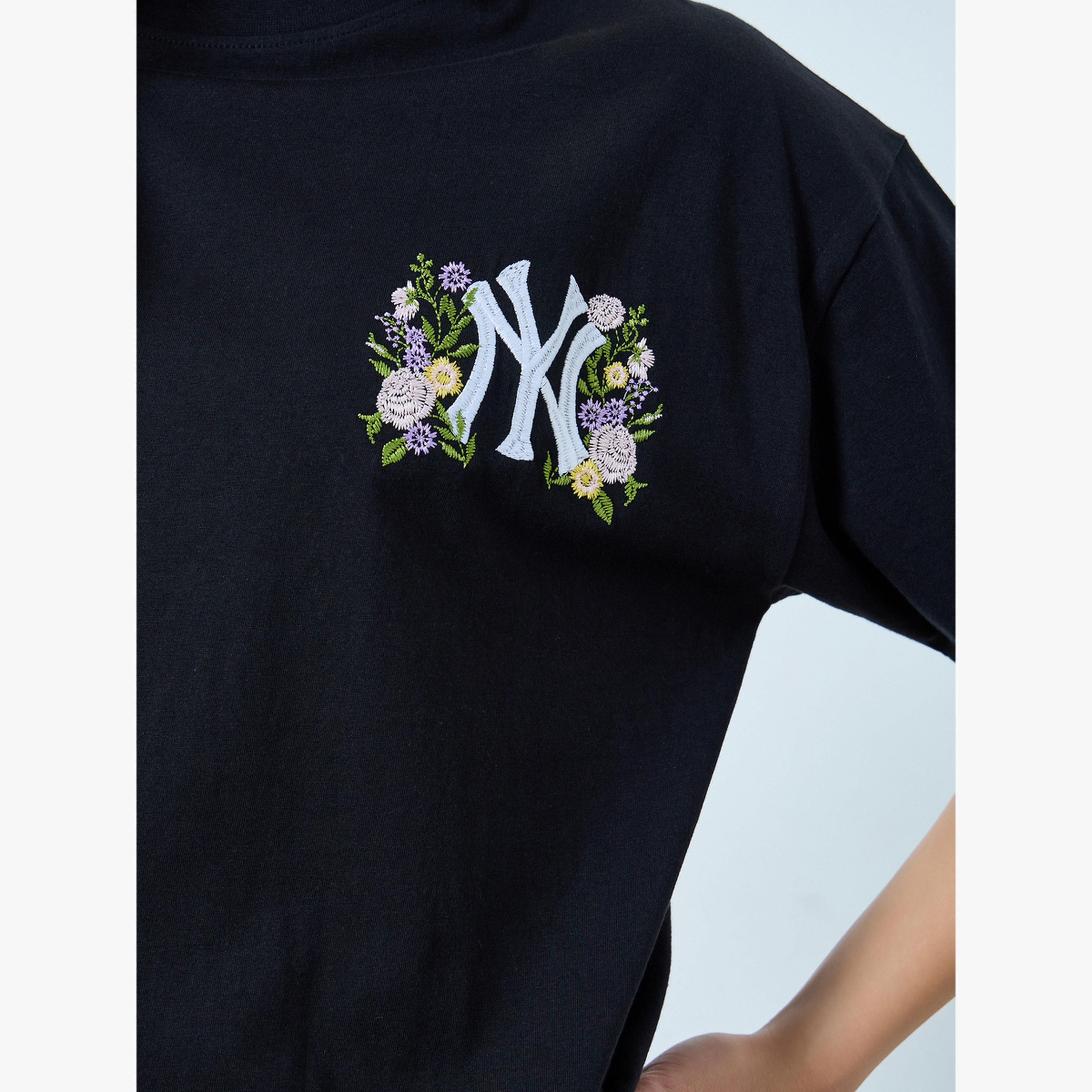 Styli Black Embroidered Cotton Oversized T-Shirt-women-clothing-tshirts-image-5