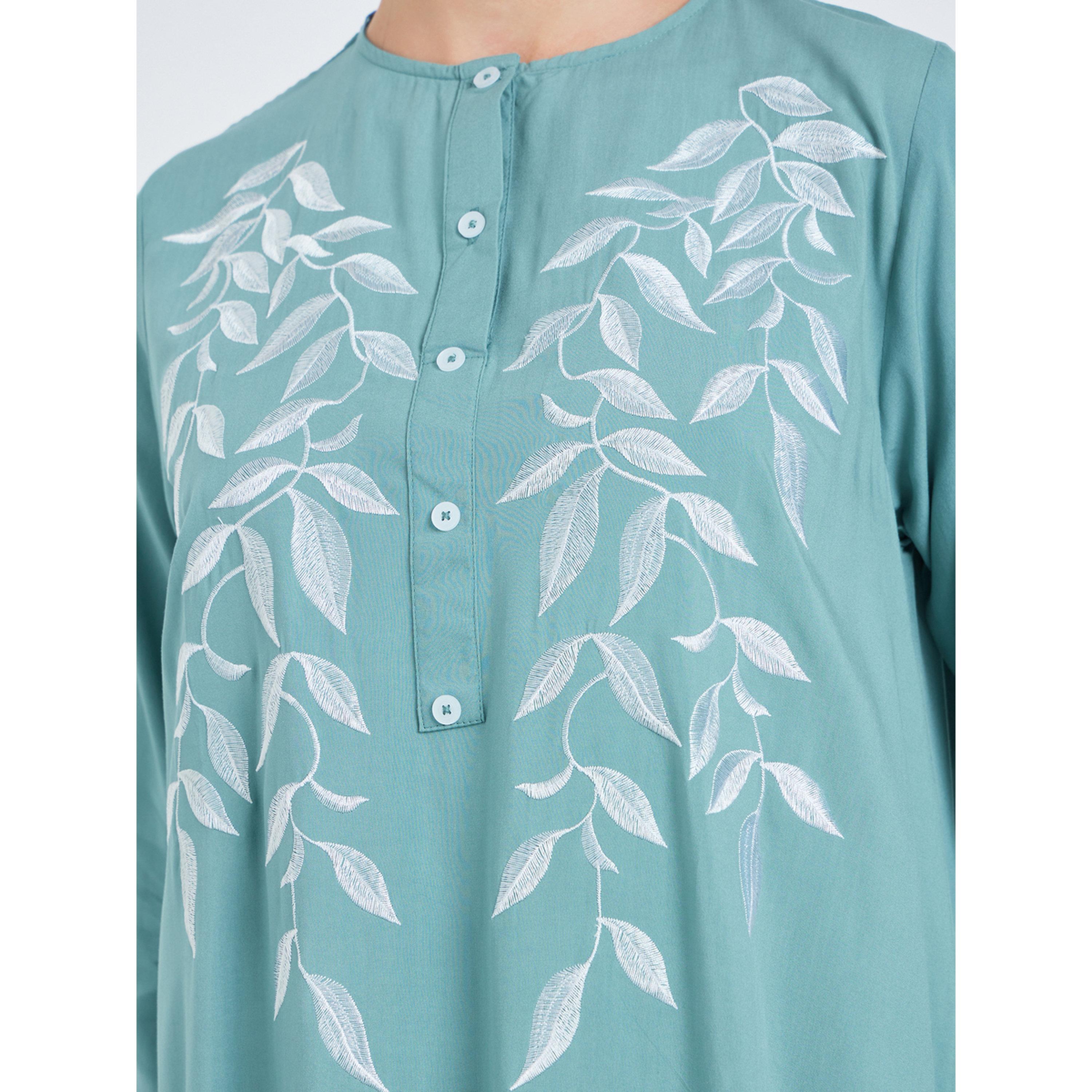 جلابية مطرزة بحافة واسعة للنساء-women-arabicclothing-jalabiyas-image-4
