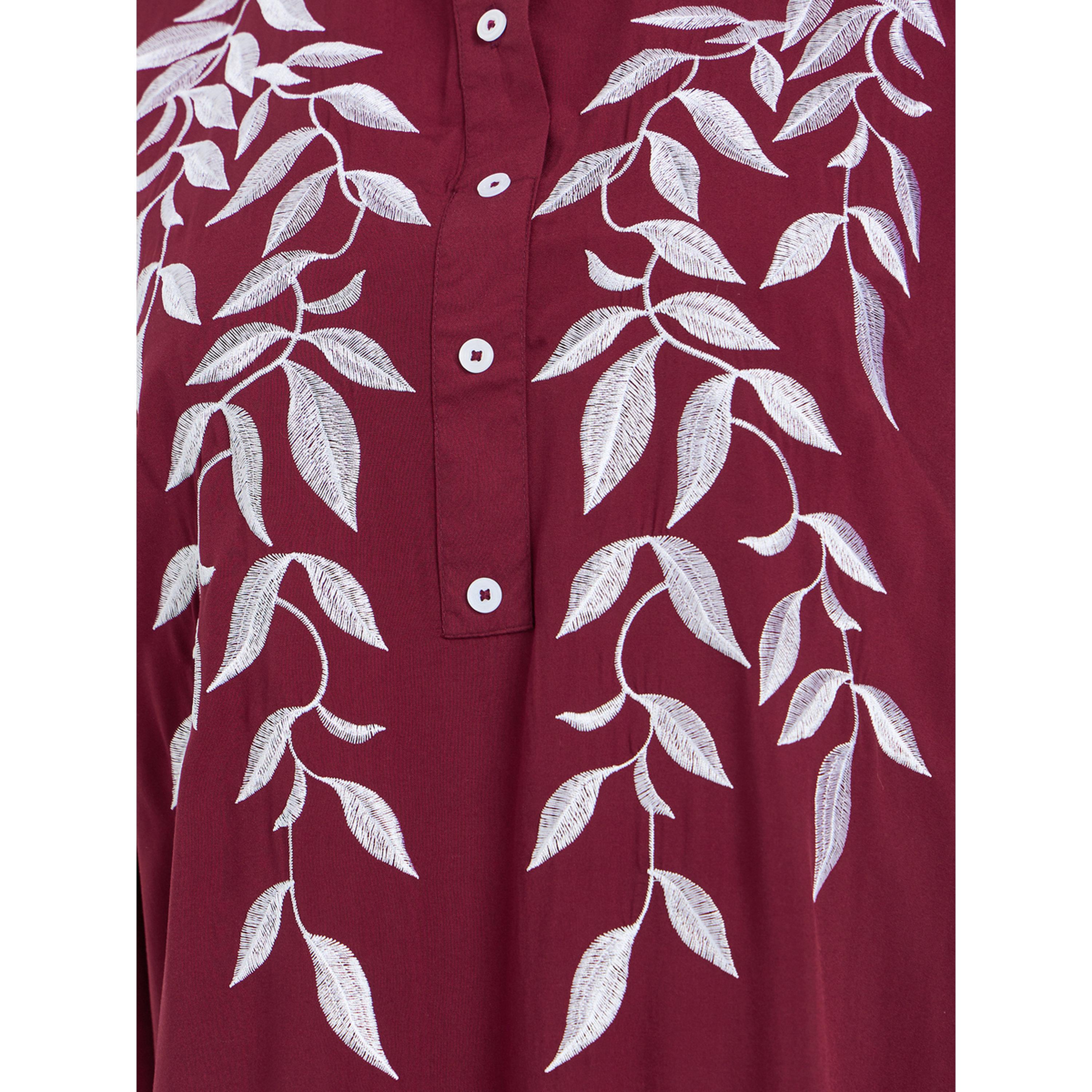 Styli Women Maroon Embroidered A-Line Jalabiya-women-arabicclothing-jalabiyas-image-4