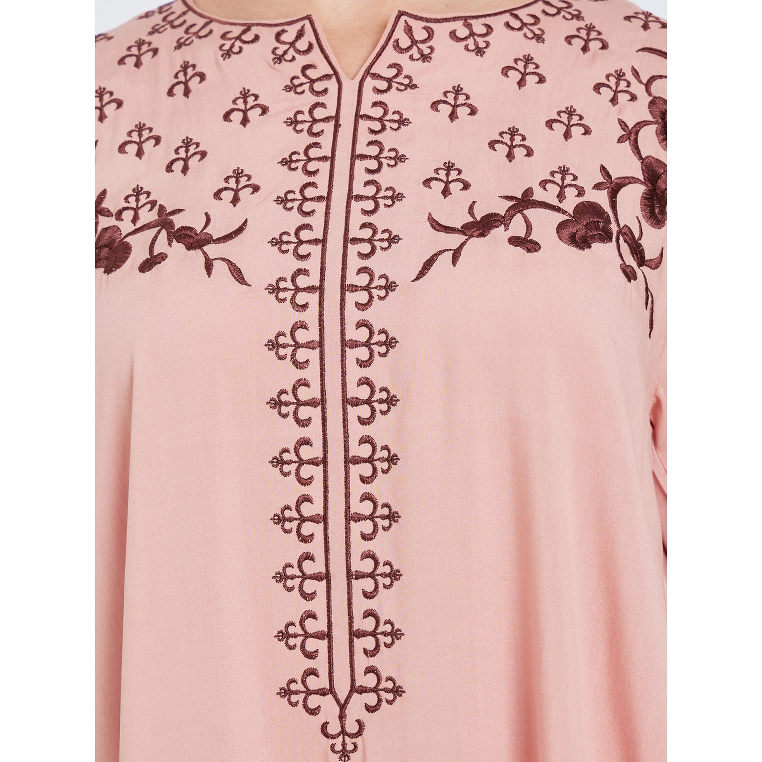 جلابية مطرزة بحافة واسعة للنساء-women-arabicclothing-jalabiyas-image-4