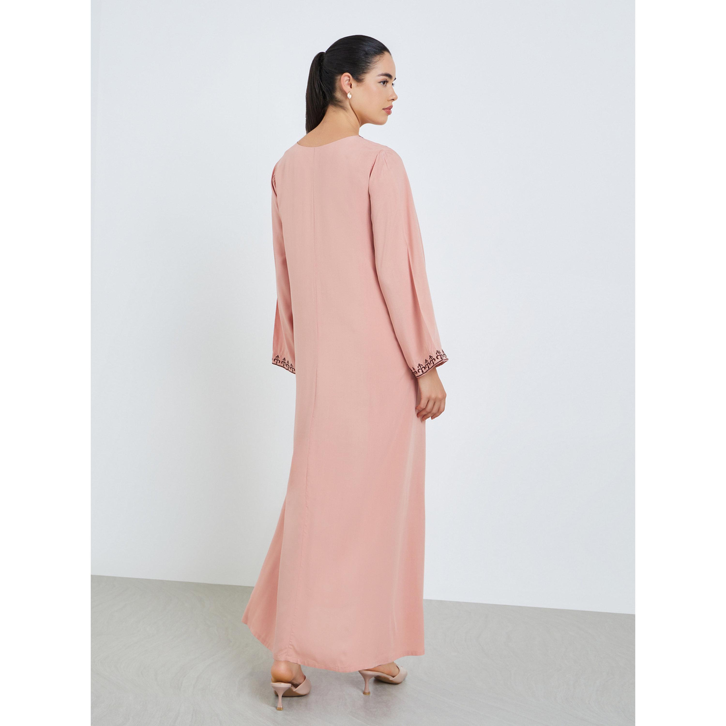 جلابية مطرزة بحافة واسعة للنساء-women-arabicclothing-jalabiyas-image-5