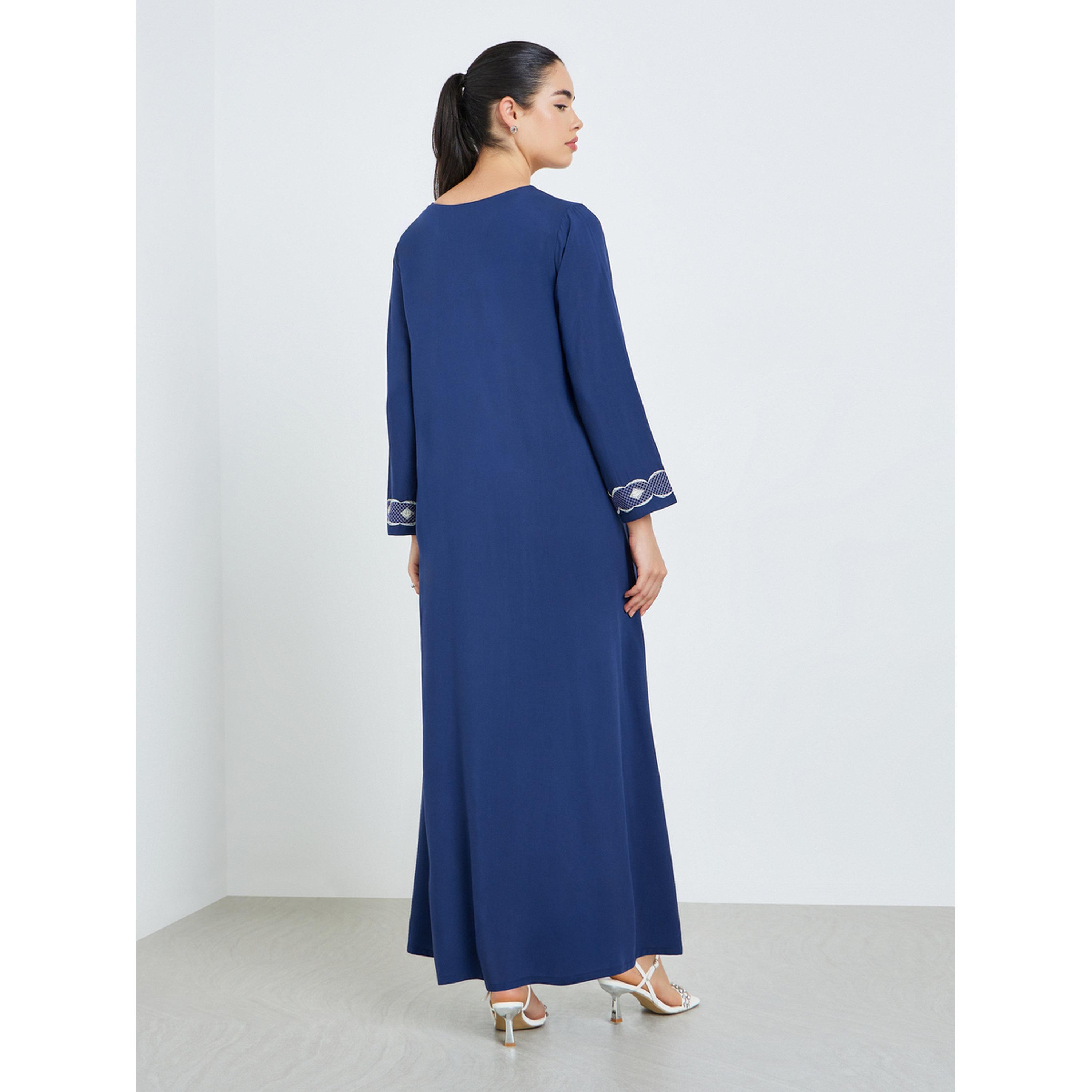 جلابية مطرزة بحافة واسعة للنساء-women-arabicclothing-jalabiyas-image-5