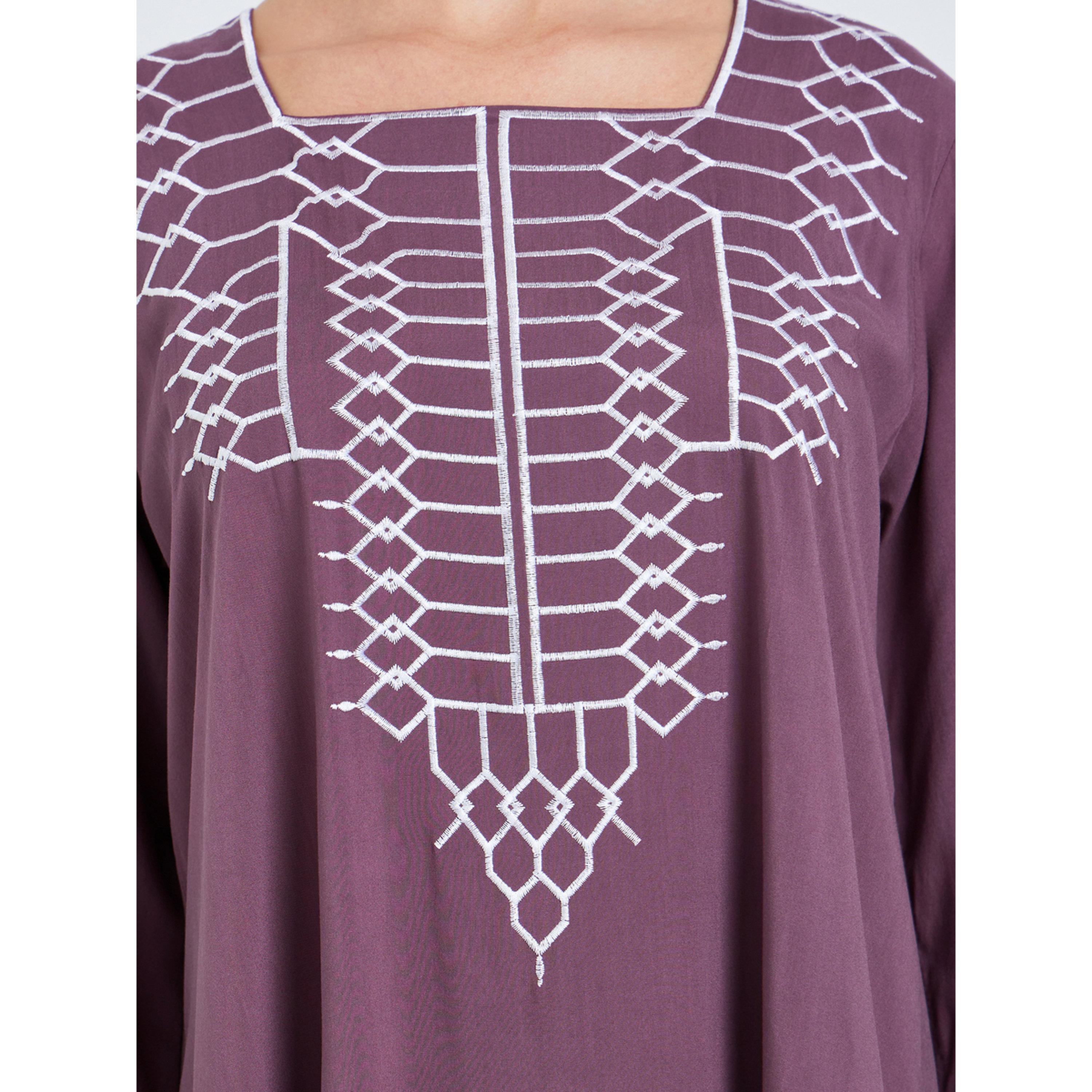 جلابية مطرزة بحافة واسعة للنساء-women-arabicclothing-jalabiyas-image-4