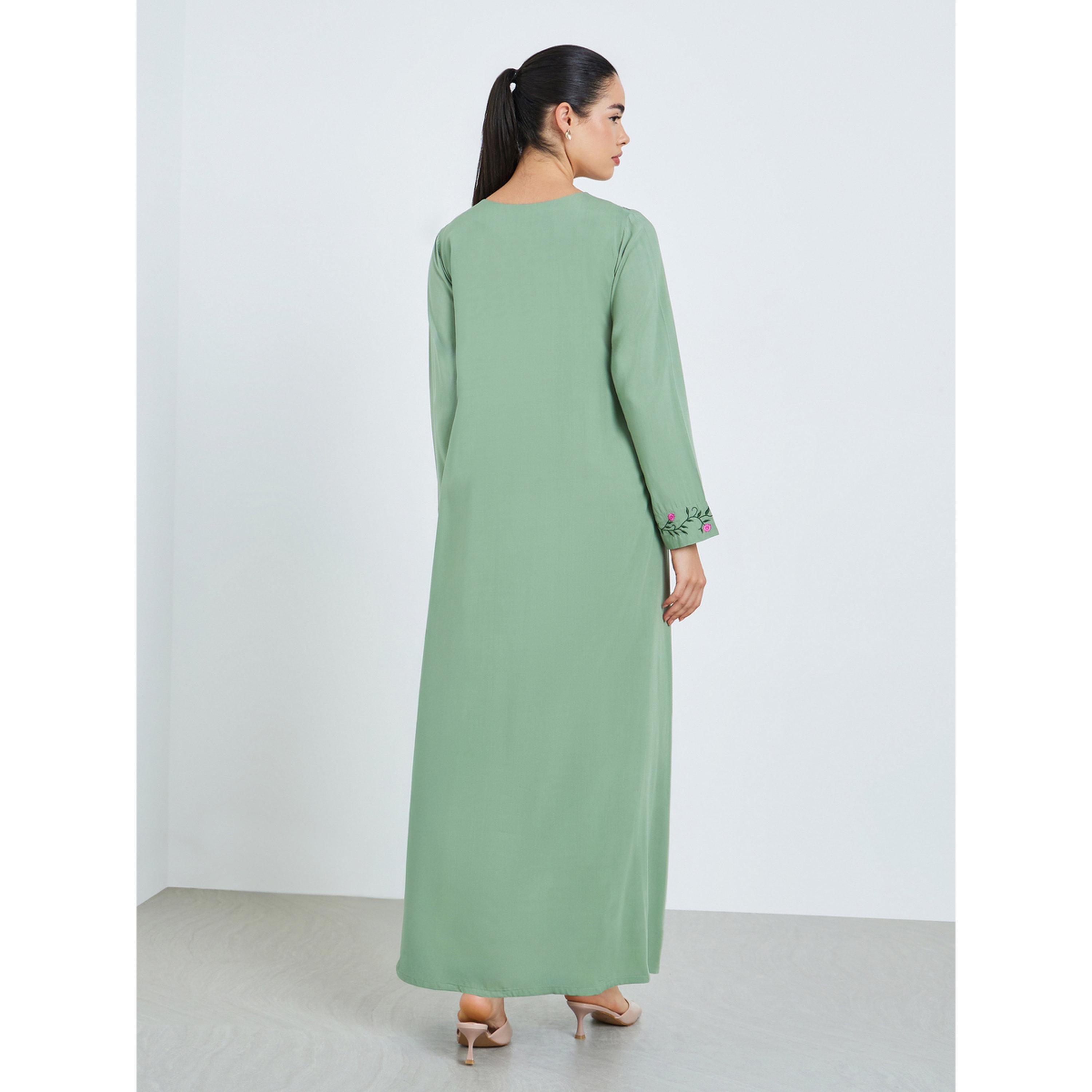 جلابية مطرزة بحافة واسعة للنساء-women-arabicclothing-jalabiyas-image-5