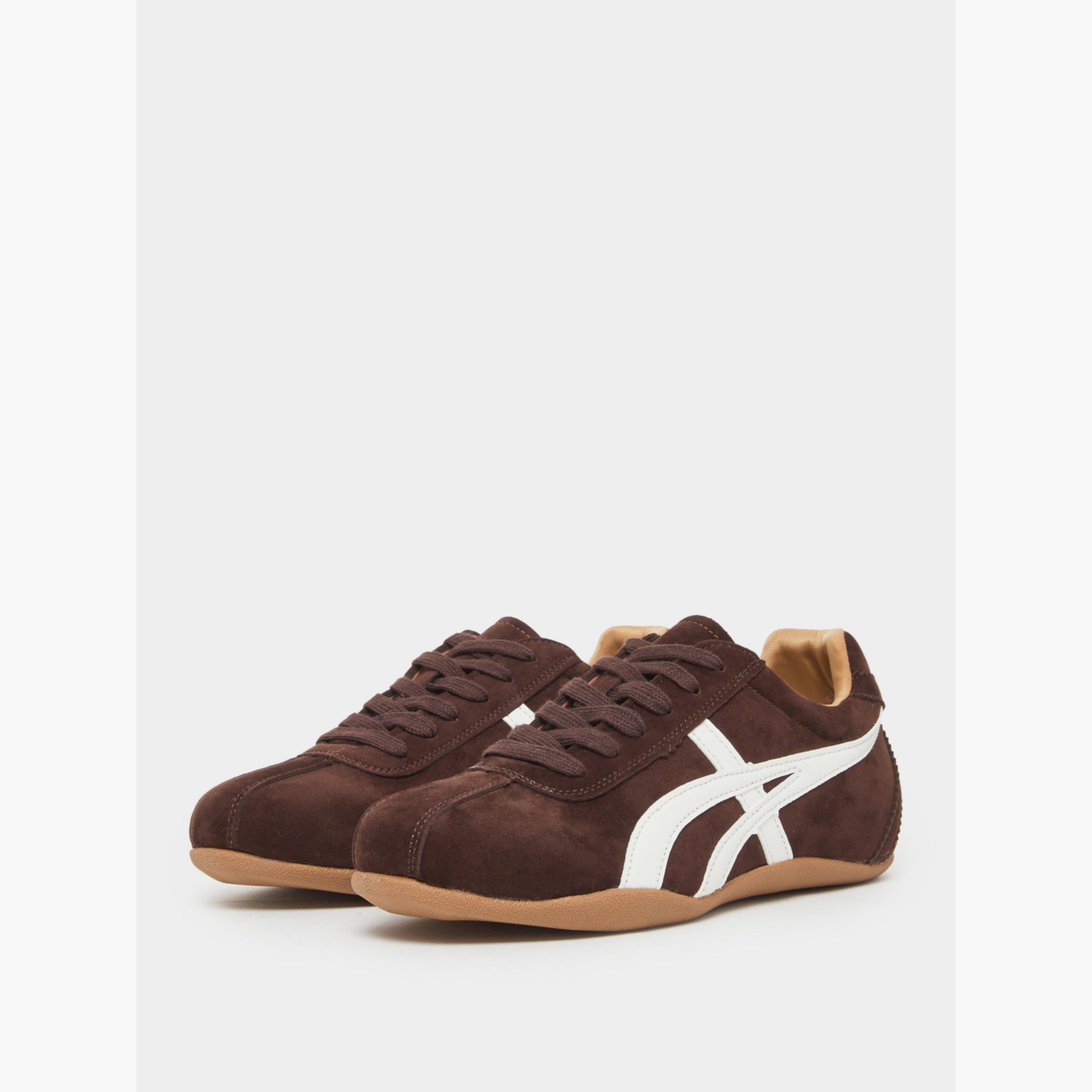 Styli Women Brown Suede Retro Style Sneakers-women-shoes-sneakers-image-1