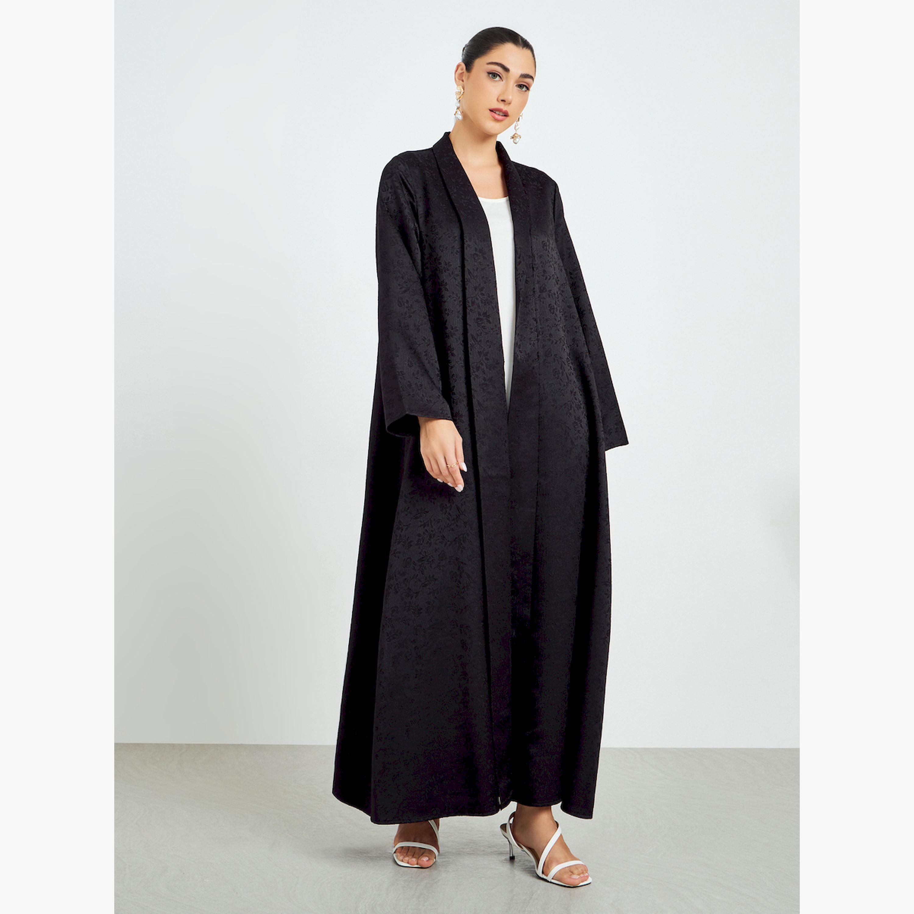 عباية جاكارد مفتوحة من الأمام-women-arabicclothing-abayas-image-3