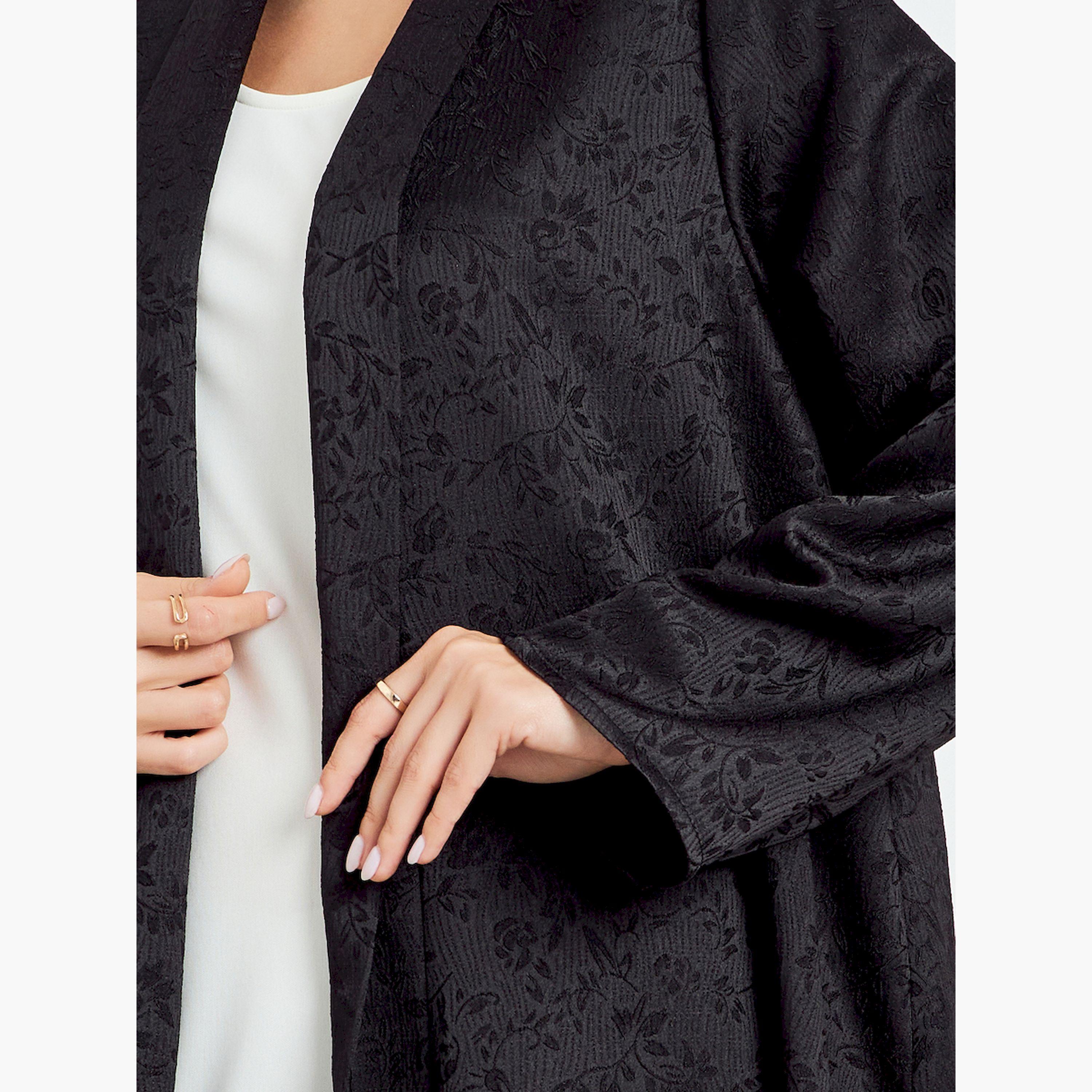 عباية جاكارد مفتوحة من الأمام-women-arabicclothing-abayas-image-5