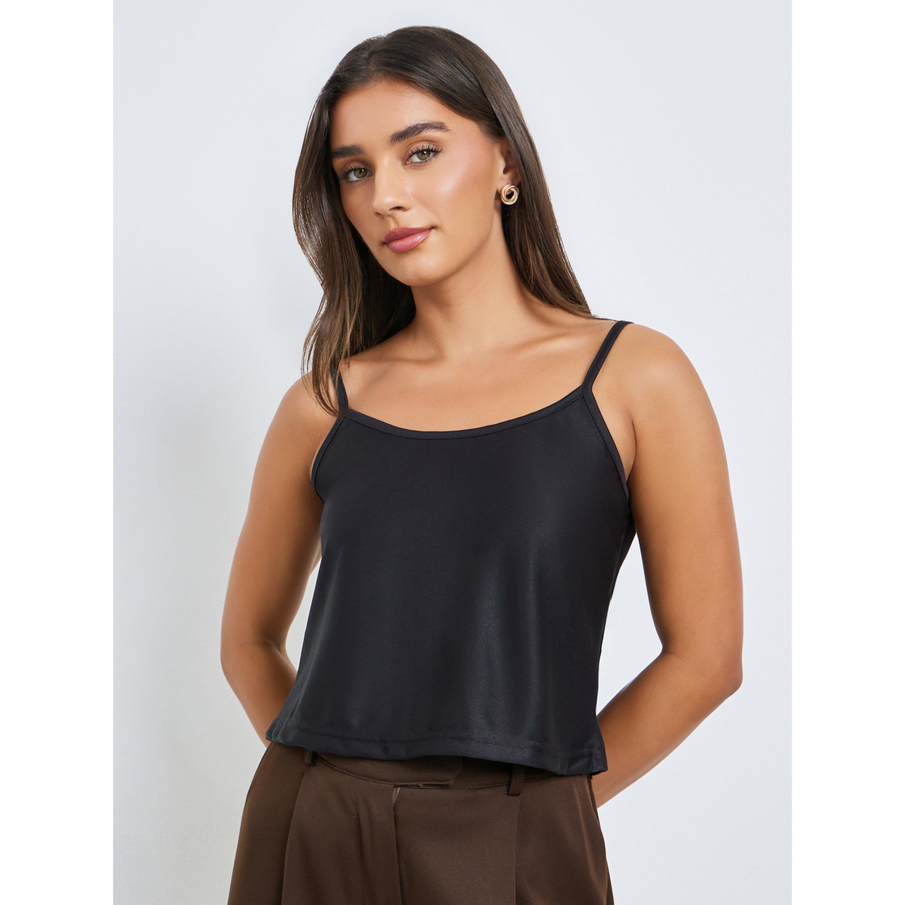 Styli Black Floral Print Sheer Blouse with Inner Cami-women-clothing-shirtsandblouses-blouses-image-5