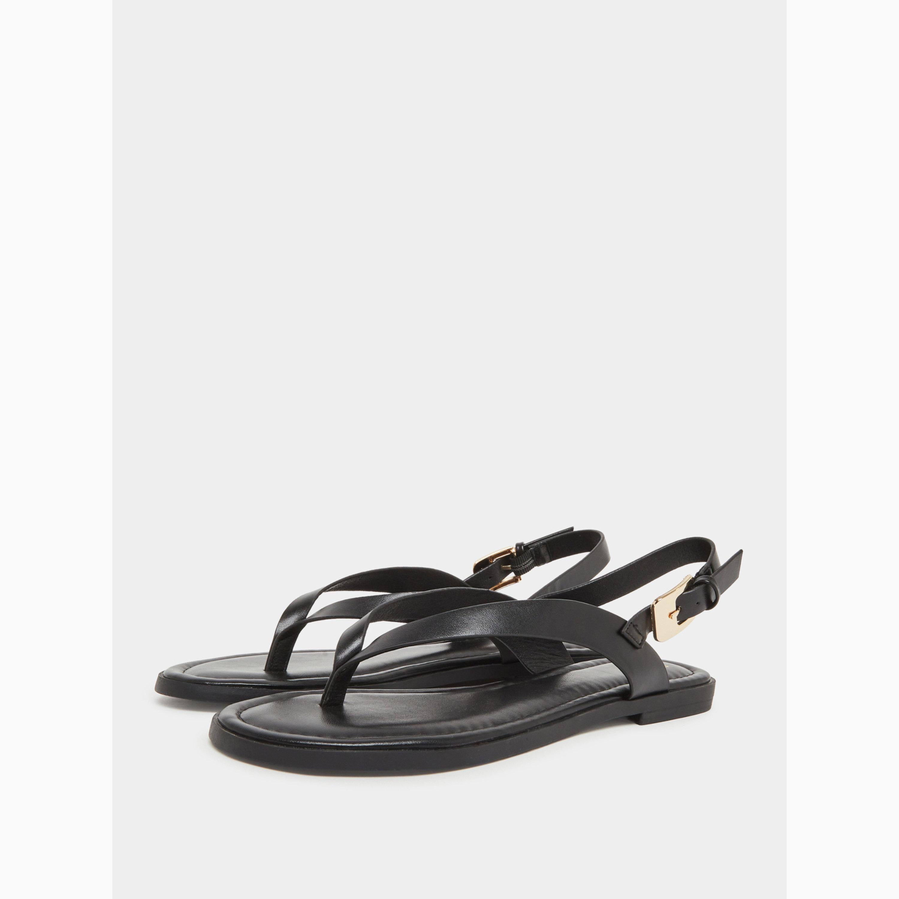 صندل مسطح بتفاصيل معدنية-women-shoes-sandals-flats-image-1
