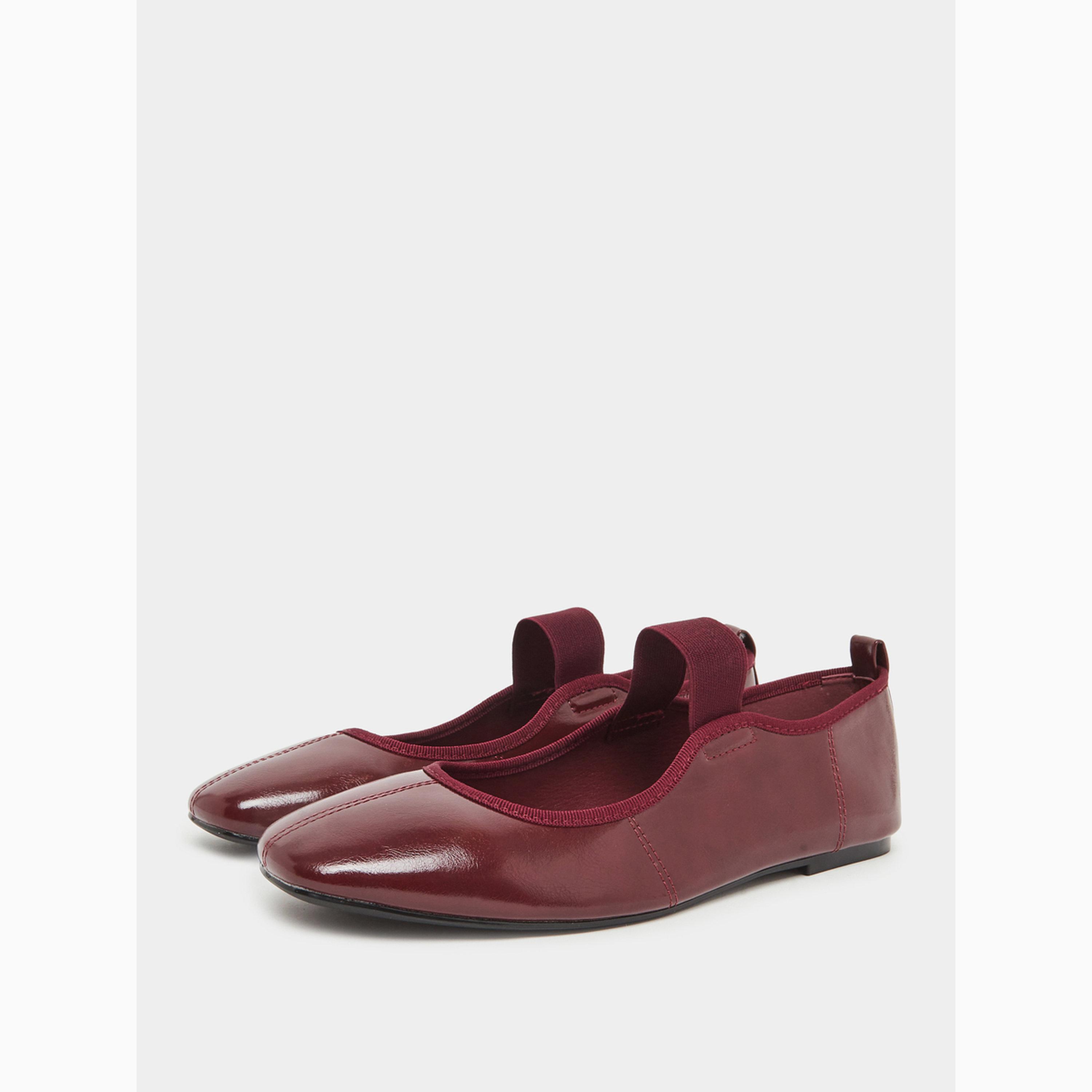 Styli Burgundy Flats Ballerina-women-shoes-ballerinas-image-1
