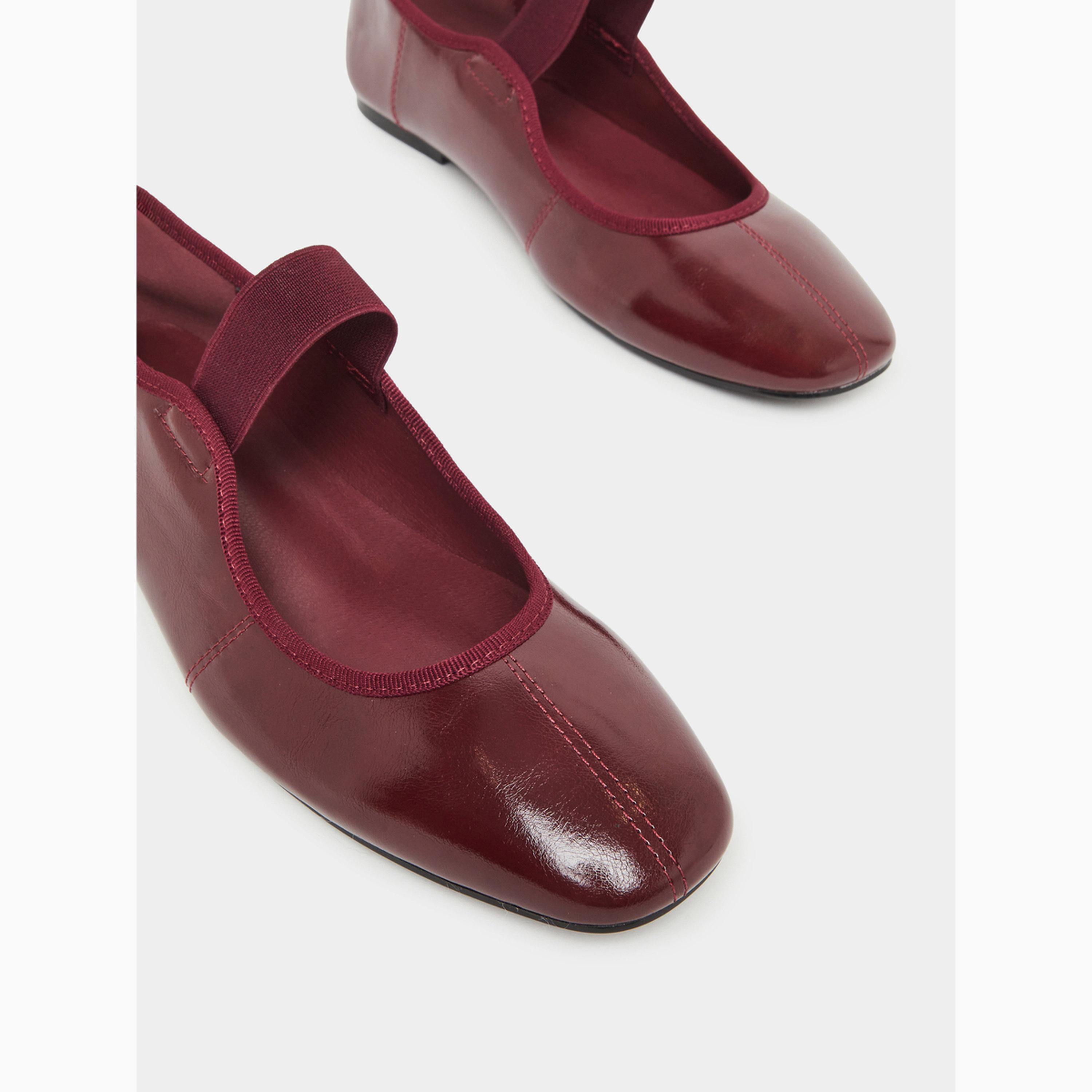 Styli Burgundy Flats Ballerina-women-shoes-ballerinas-image-3