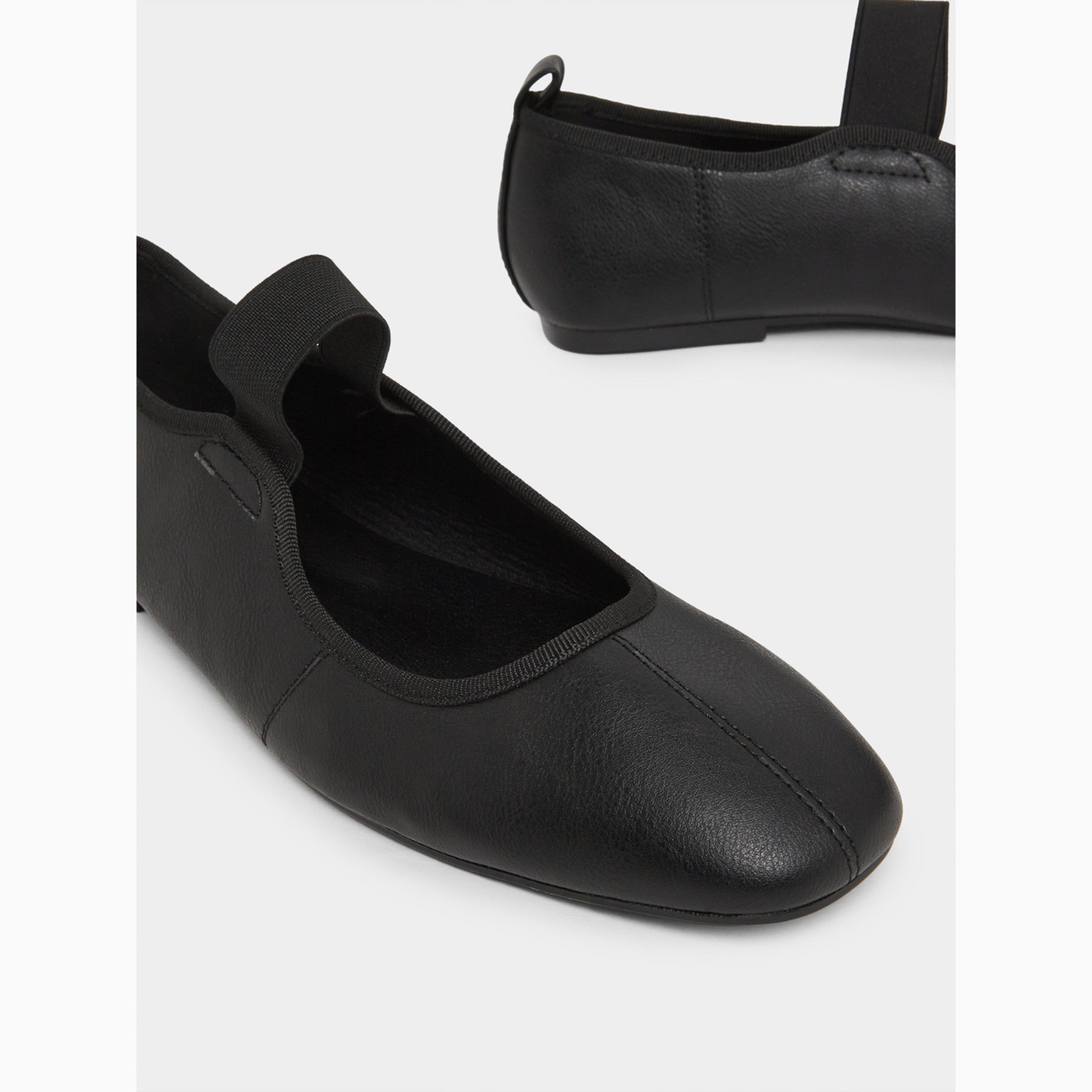 Styli Black Mary Jane Ballerina Flats-women-shoes-ballerinas-image-3