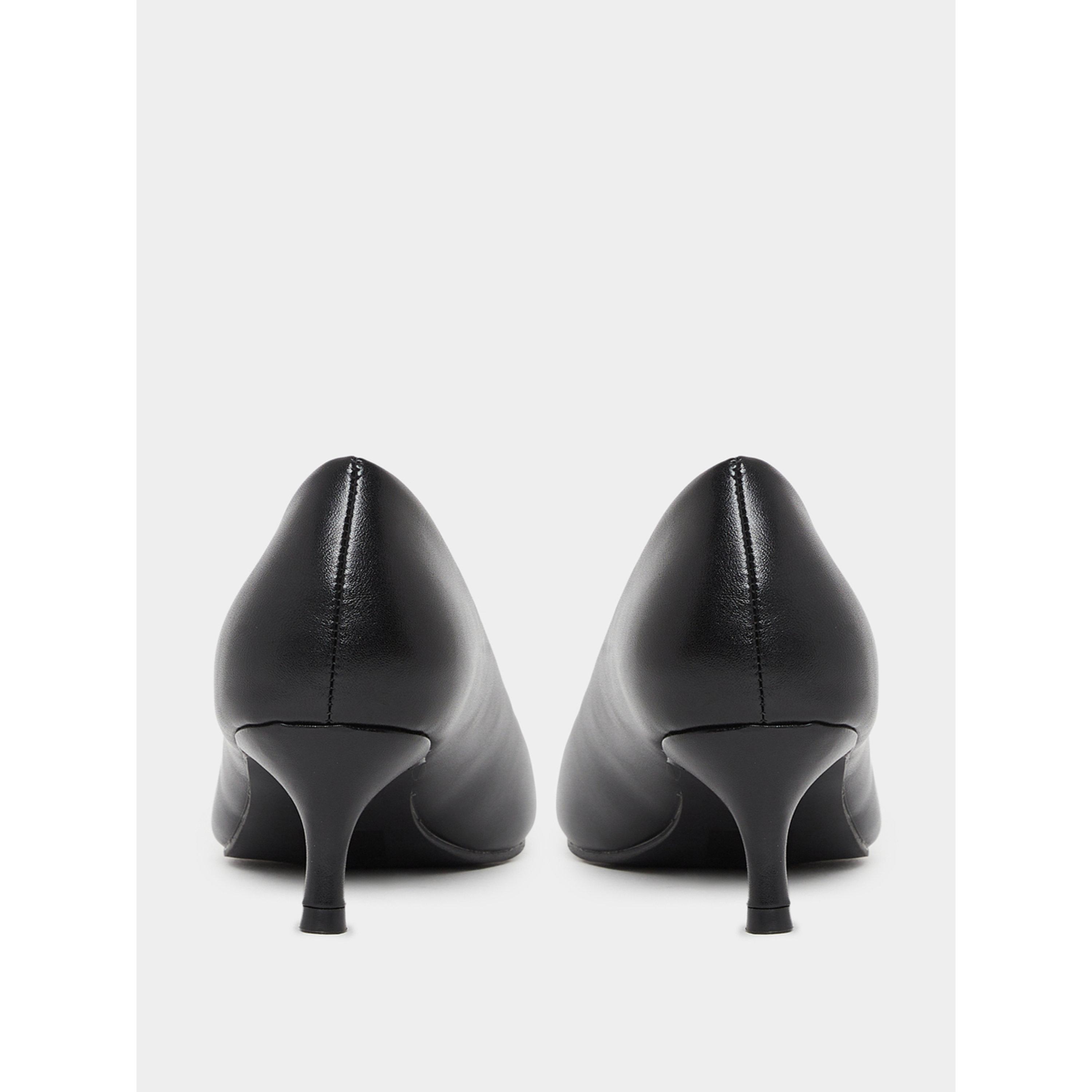 Styli Black Pointed-Toe Kitten Heel Court Shoes-women-shoes-heels-image-5