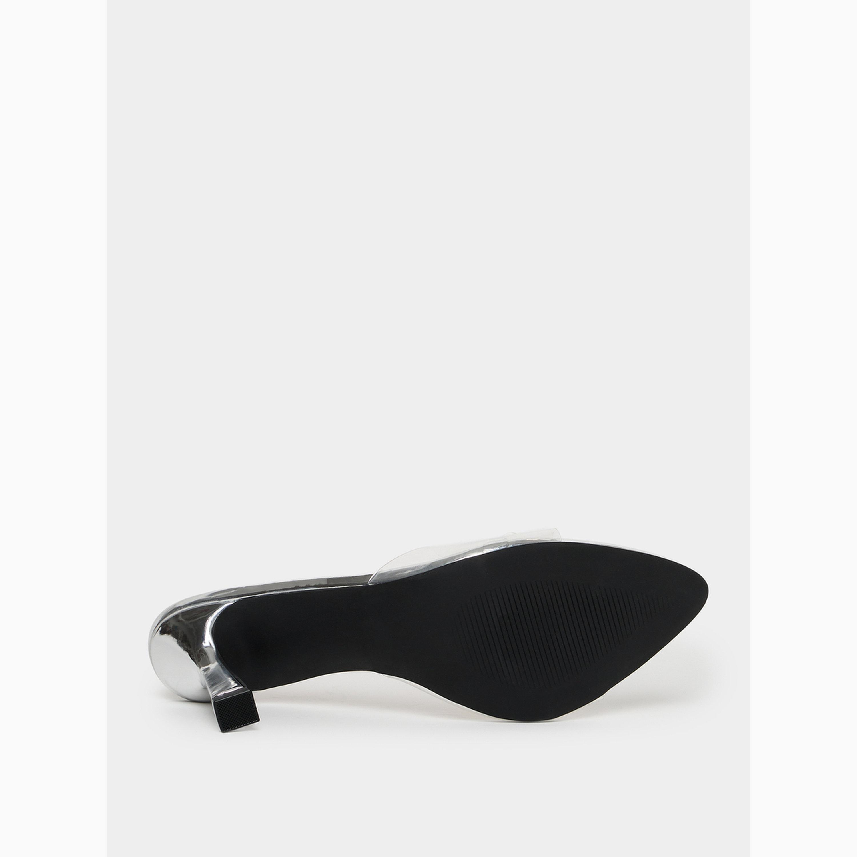 Styli Silver Clear Strap Embellished Mules-women-shoes-heels-image-6