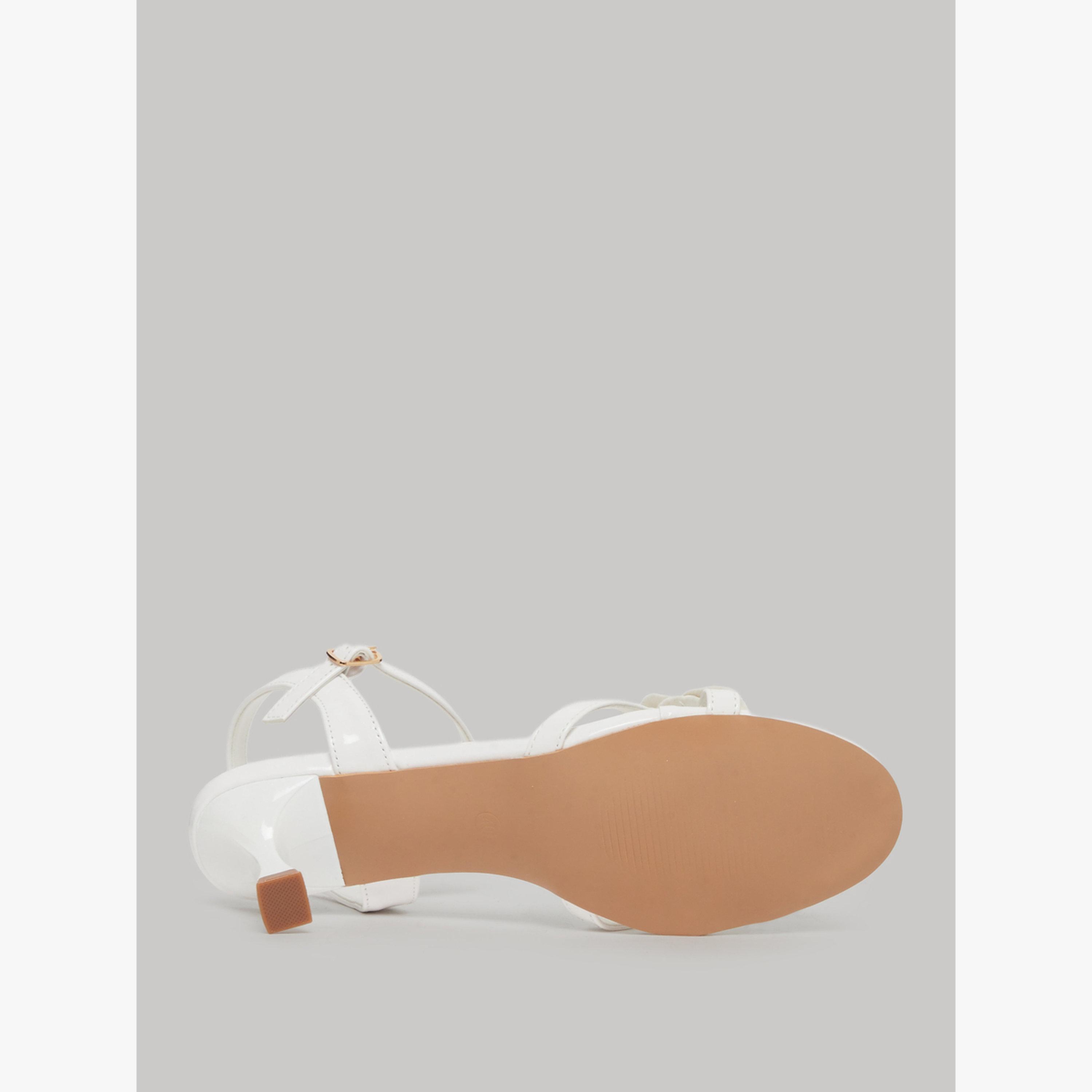Styli White Floral Kitten Heel Sandals-women-shoes-sandals-heeled-image-6