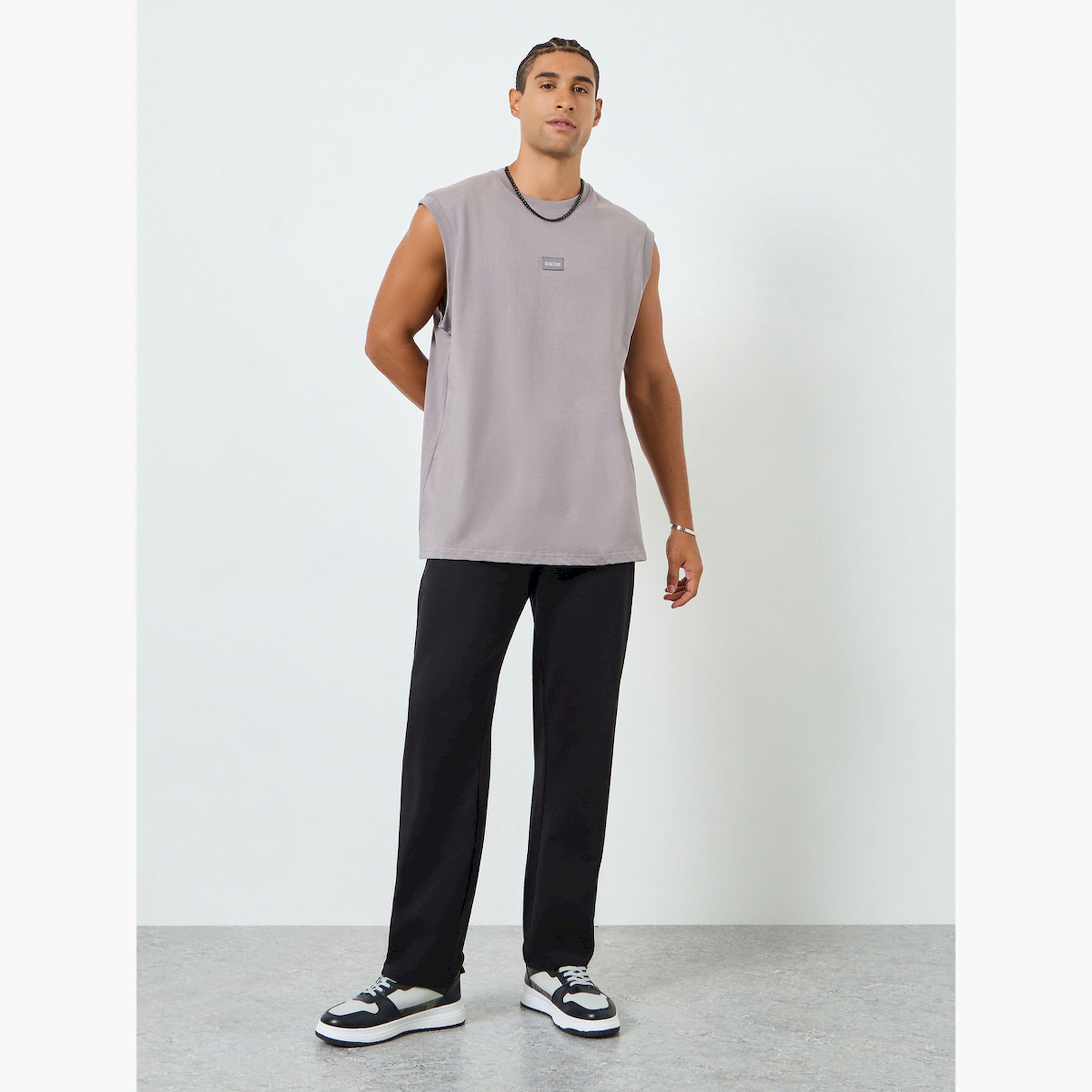 Styli Men Black Solid Joggers with Drawstring-men-clothing-bottoms-joggers-image-2