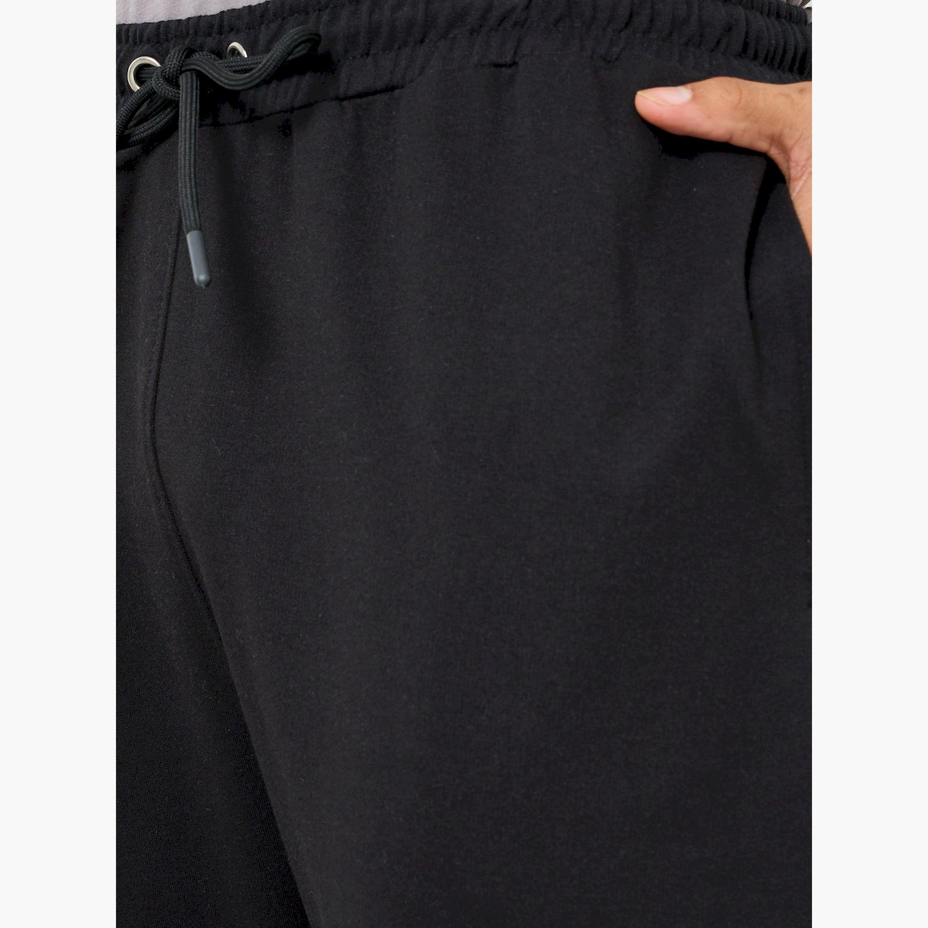 Styli Men Black Solid Joggers with Drawstring-men-clothing-bottoms-joggers-image-3