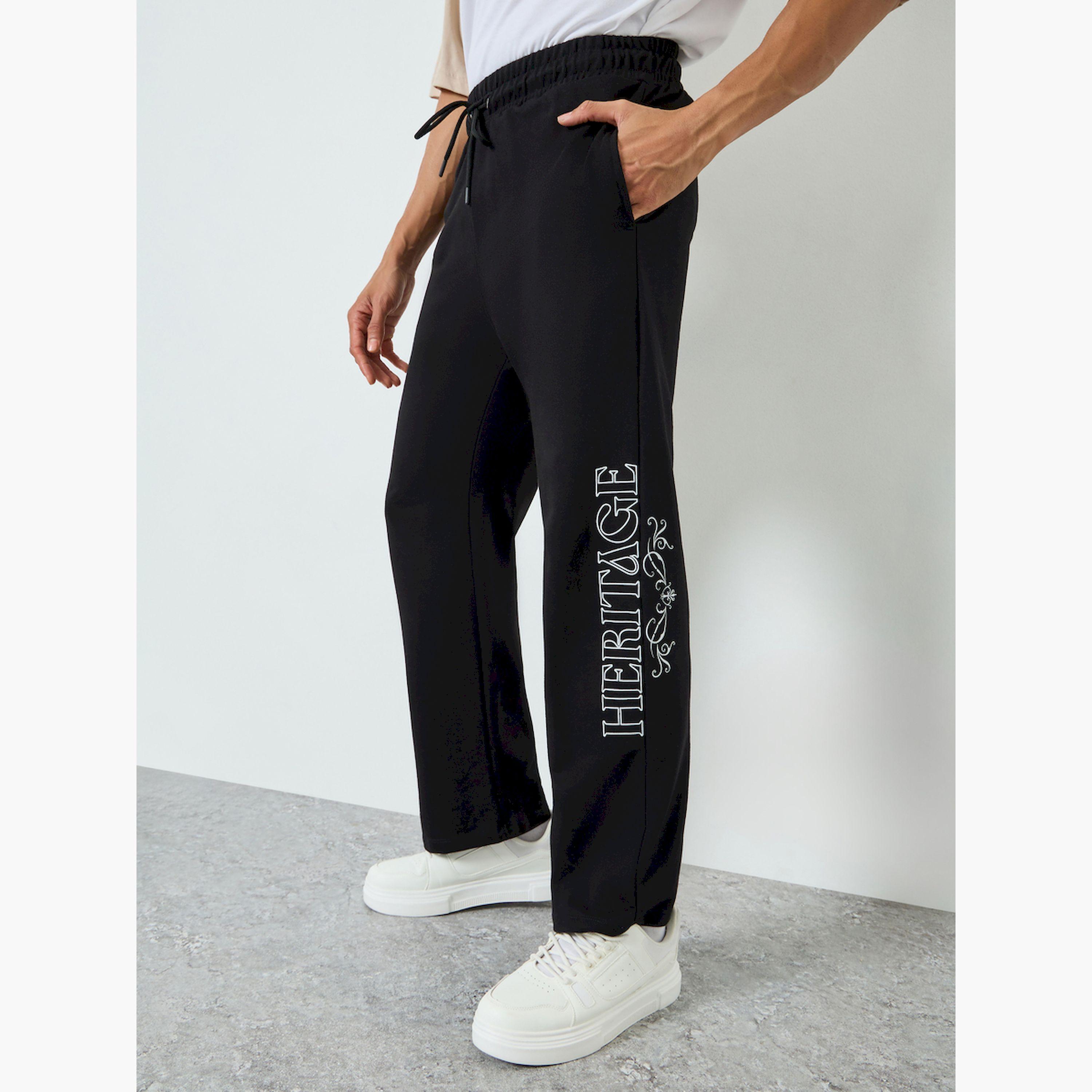 Styli Men Black Heritage Graphic Print Joggers-men-clothing-bottoms-joggers-image-1