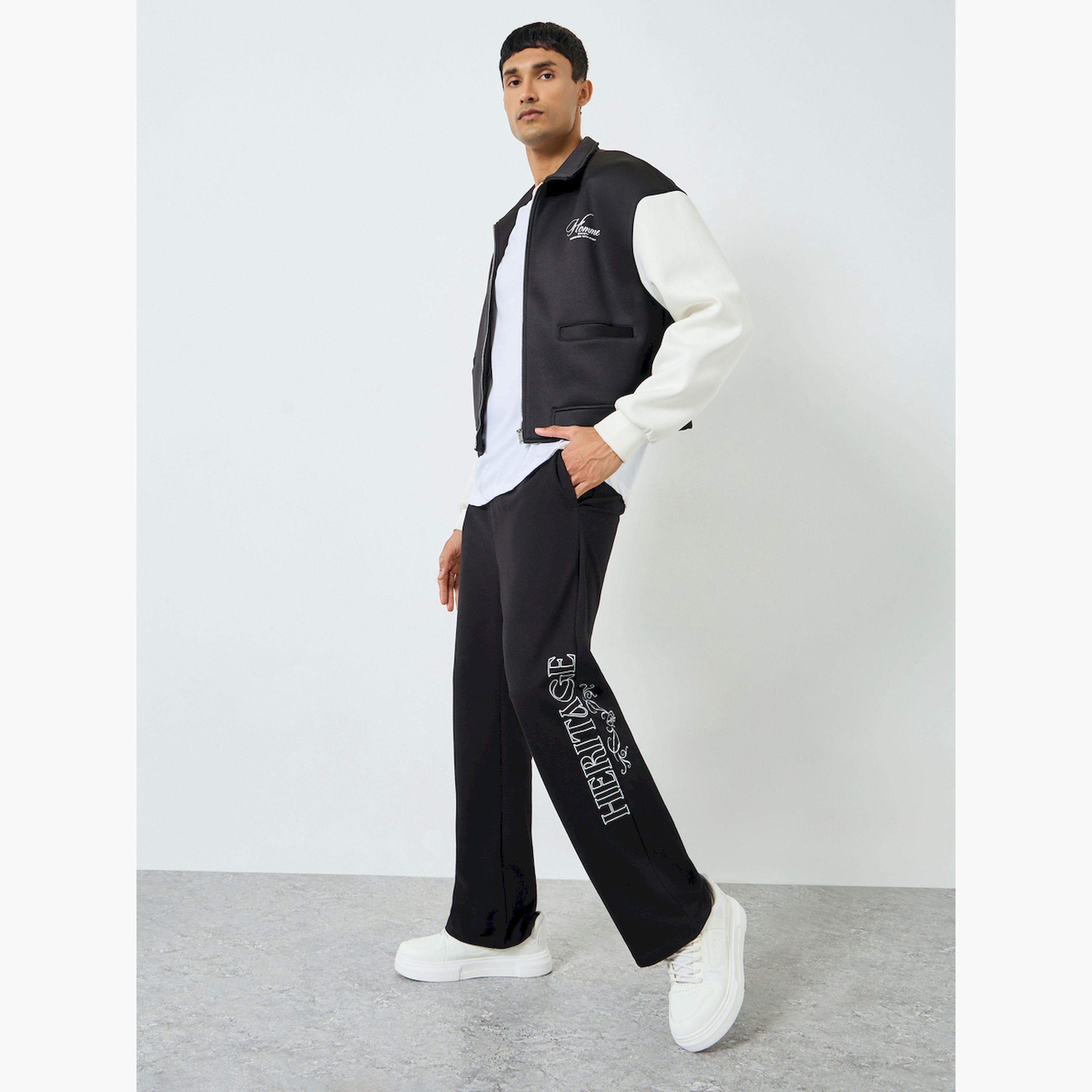 Styli Men Black Heritage Graphic Print Joggers-men-clothing-bottoms-joggers-image-2