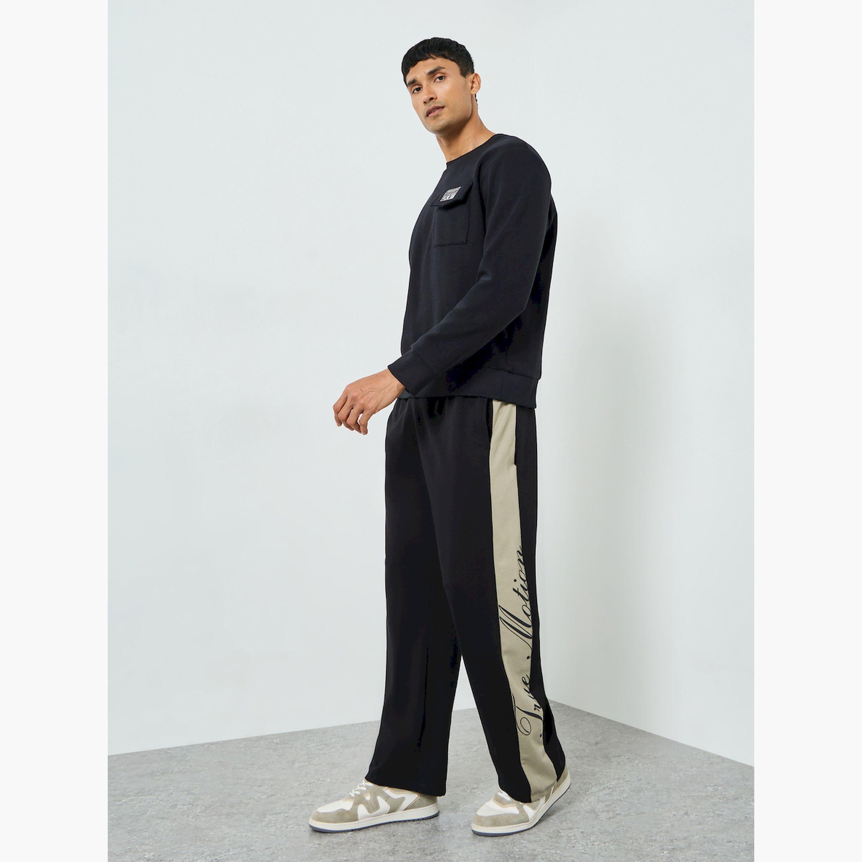 Styli Men Black Joggers with Side Stripe Detail-men-clothing-bottoms-joggers-image-2